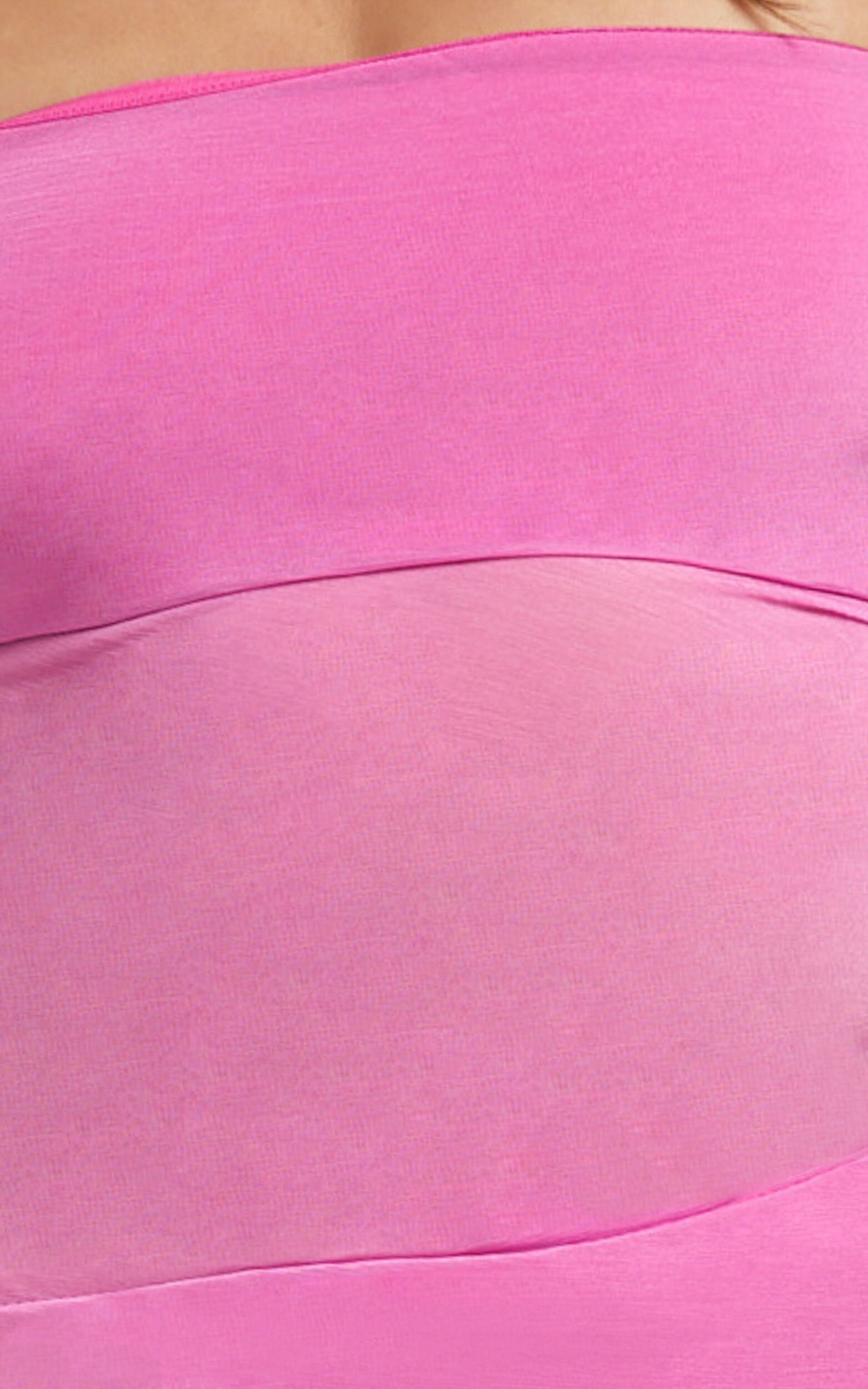 Fatima Maxi Dress - Bodycon Strapless Dress in Fuchsia