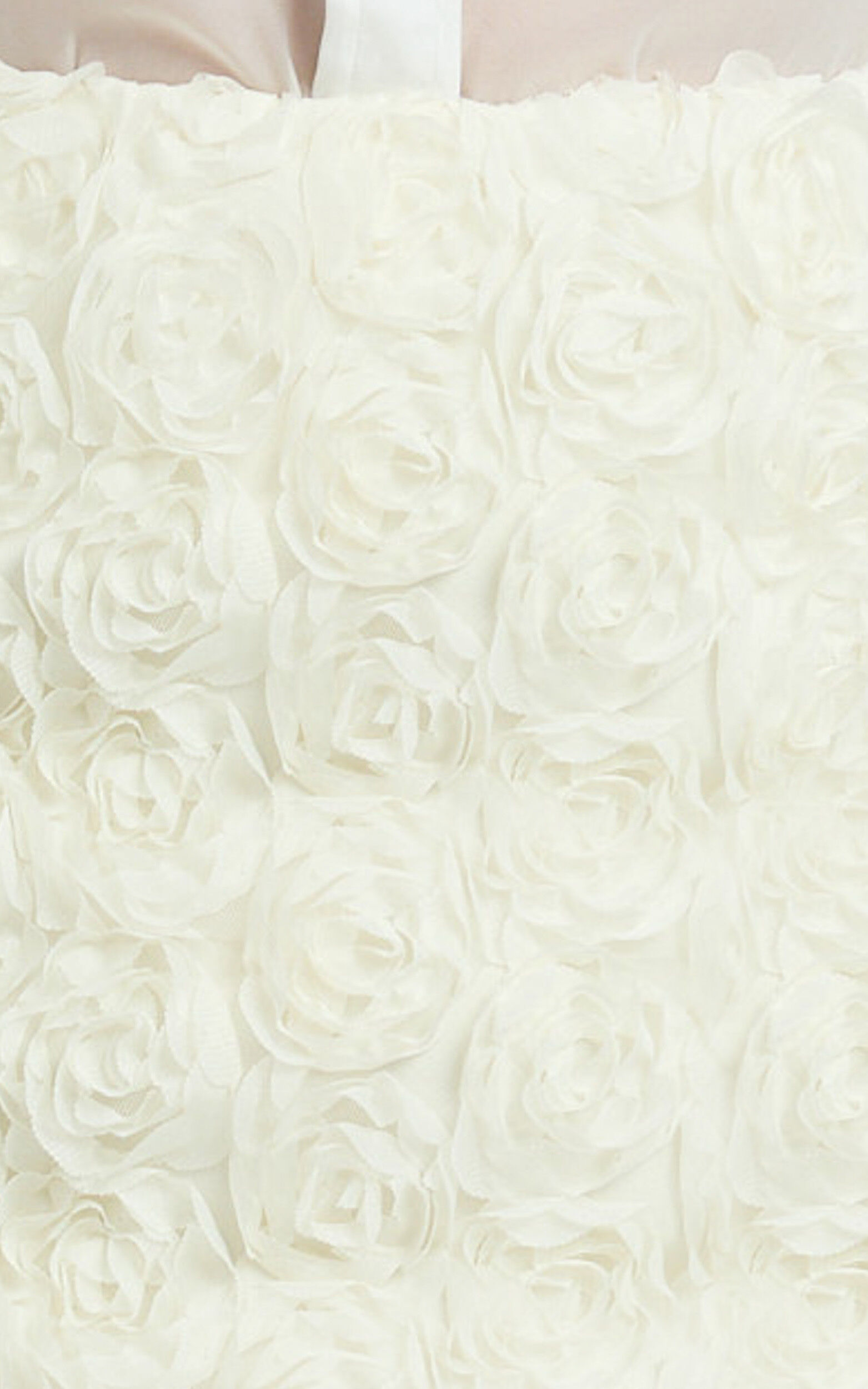 Alvana Mini Skirt - 3D Floral Mid Waist Skirt in White