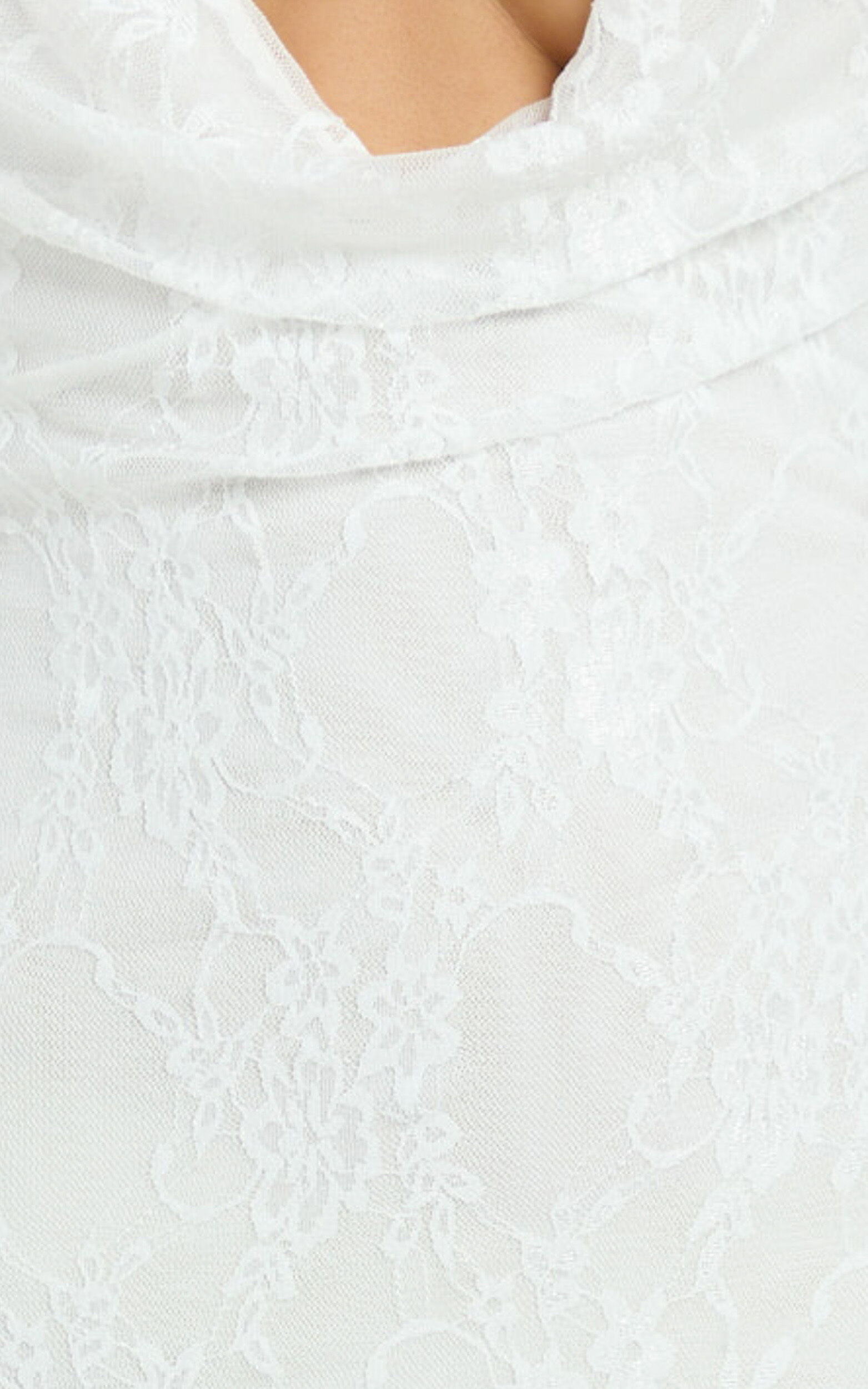 Janine Maxi Dress - Plunge Cowl Neck Backless Column Dress in Ivory