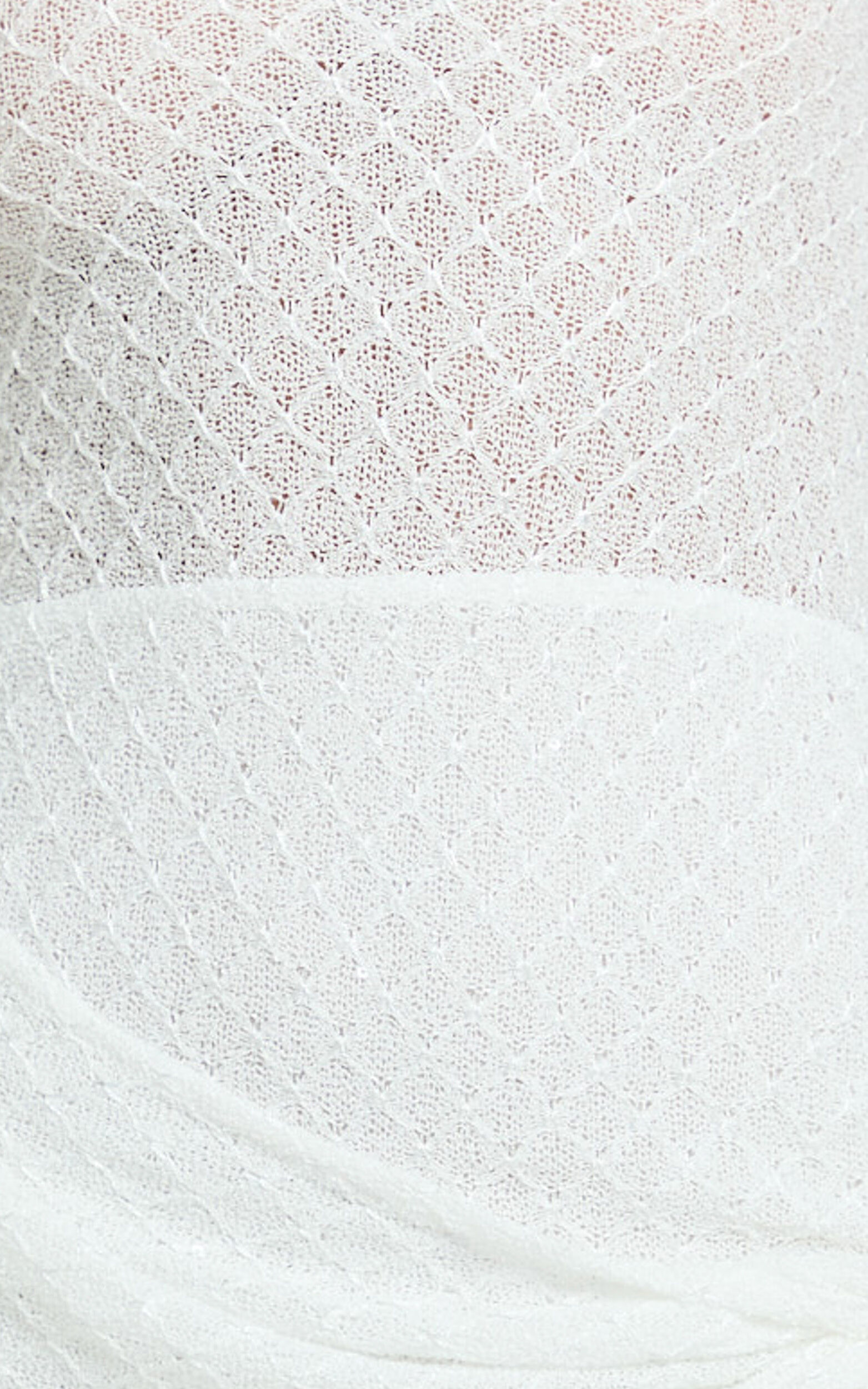 Simone Mini Dress - Embroidery Long Sleeve Ruched Waist Dress in White