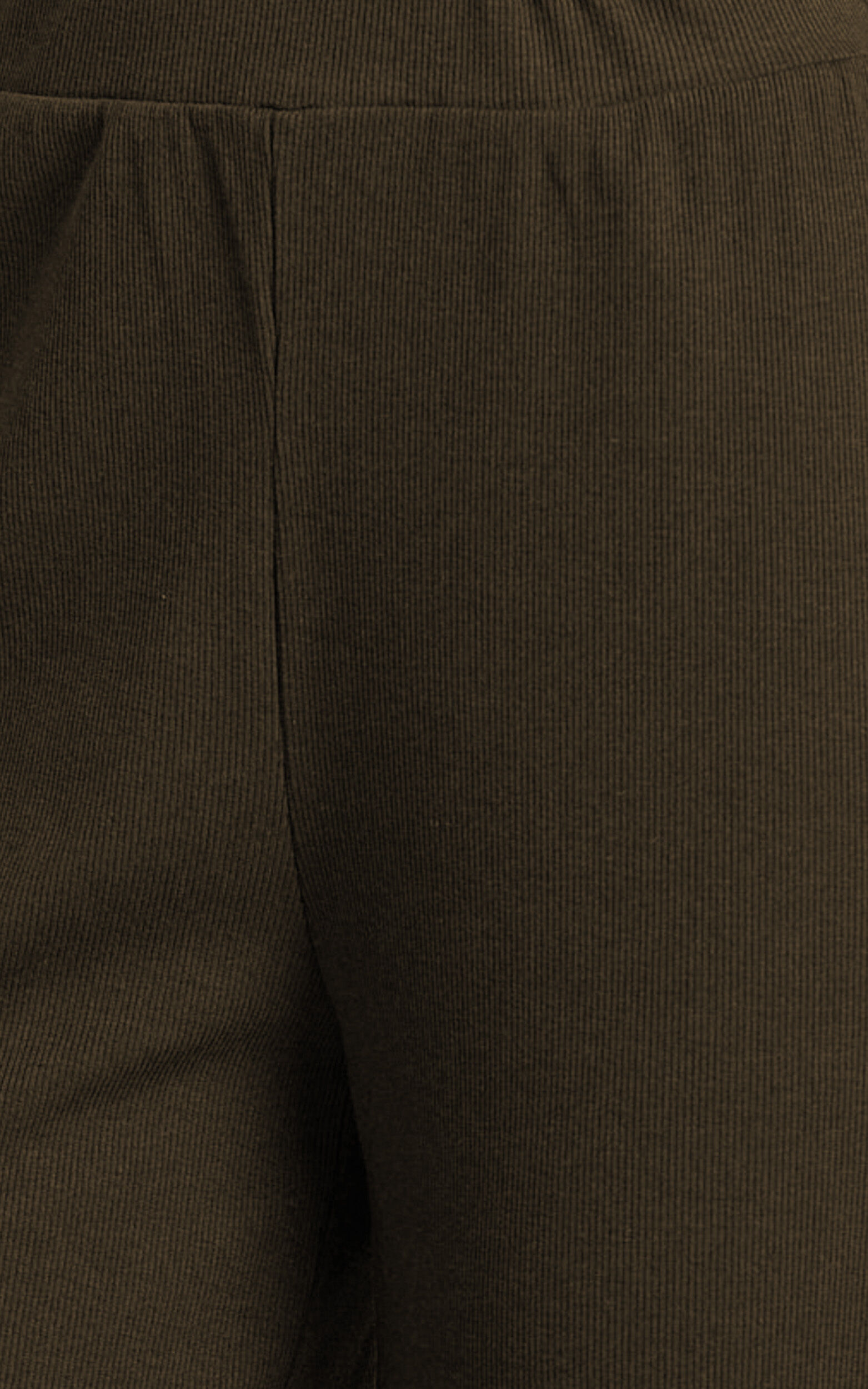 Amalthea Pants - High Waisted Jersey Rib Wide Leg Pants in Chocolate