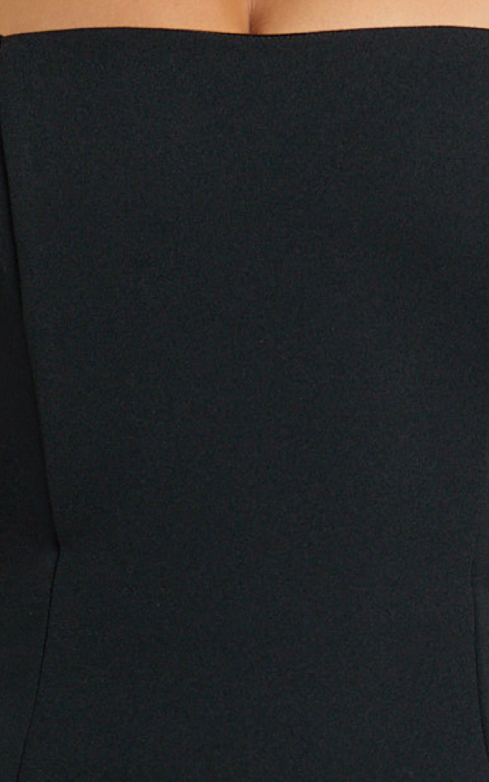 Anya Two Piece Top and Skirt Set - Strapless Fit And Flare Top And Maxi Skirt in Black