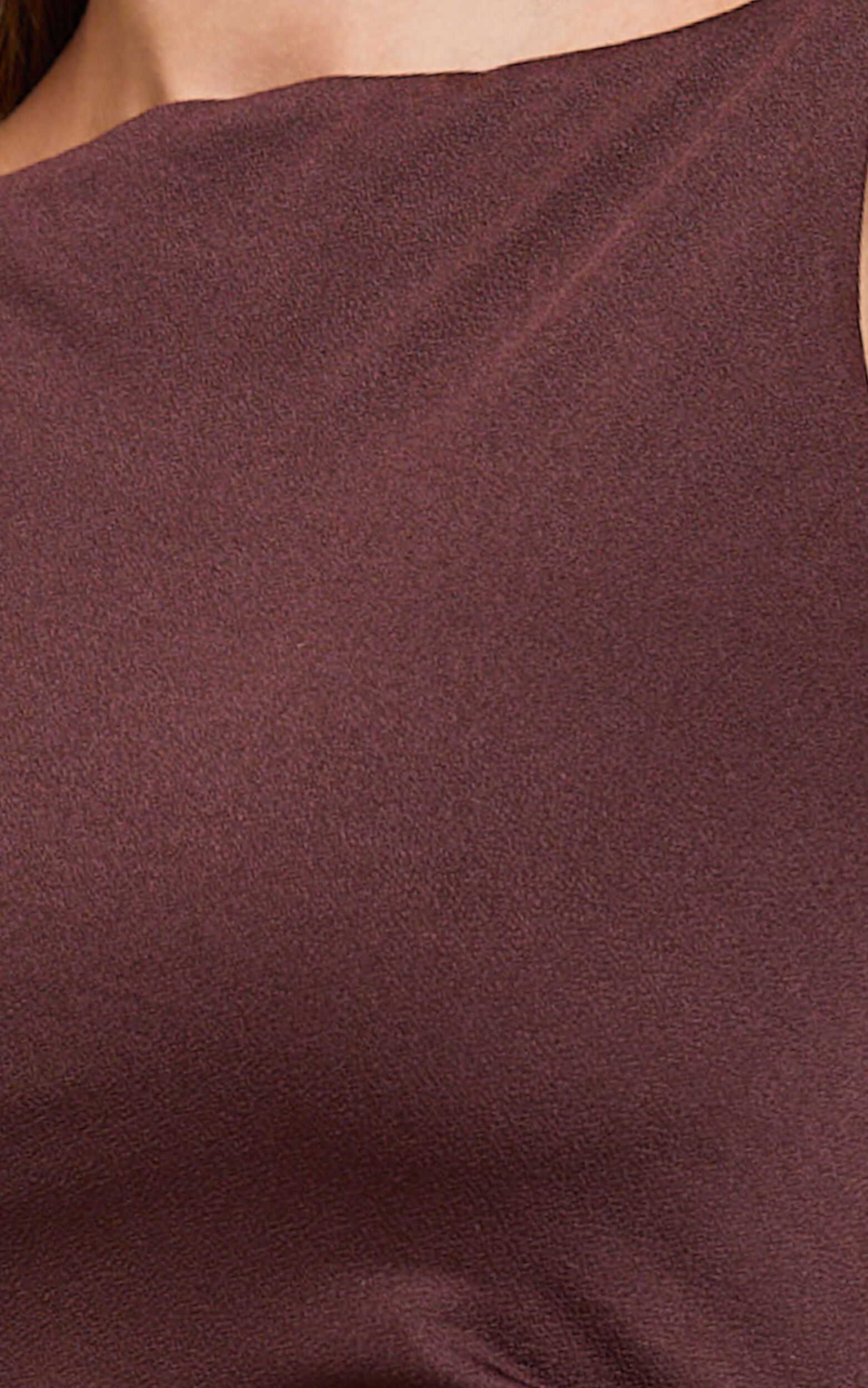 Audette Maxi Dress - Boat Neck Ruched Fitted Dress in Chocolate