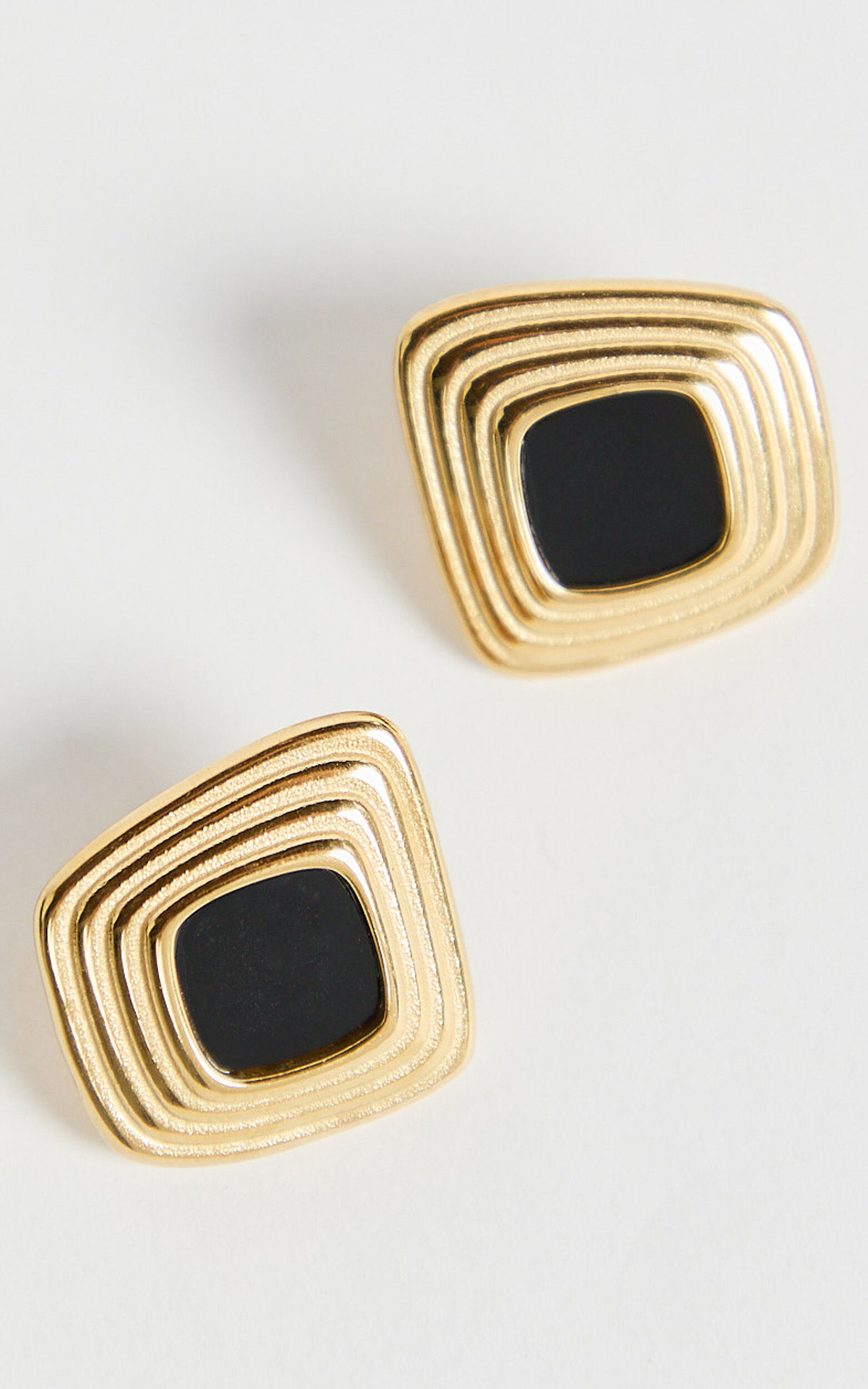 Gena Earrings - Square Stud Earrings in Gold