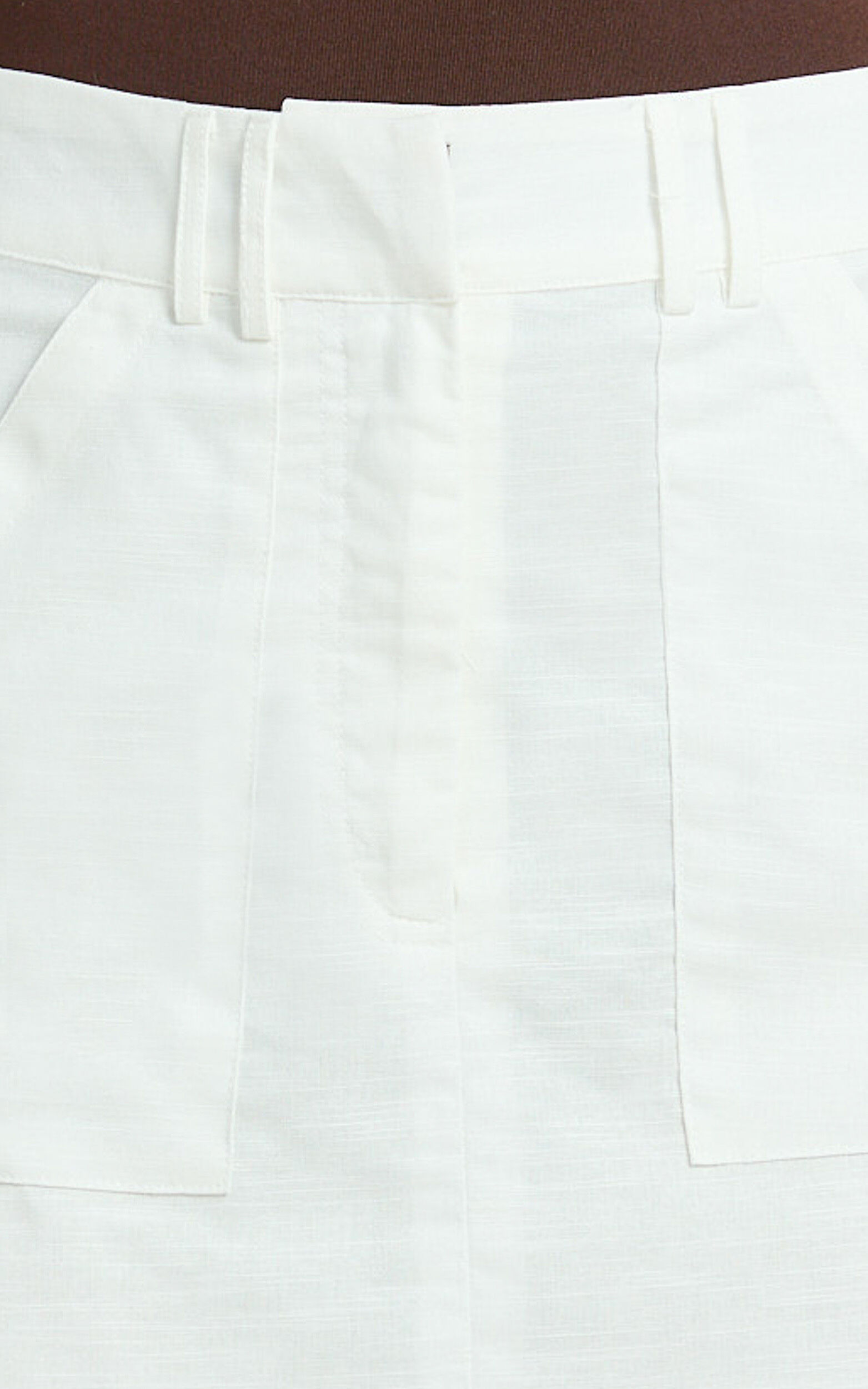 Dream Linen Blend Skort - High Waisted A Line Skort in Off White