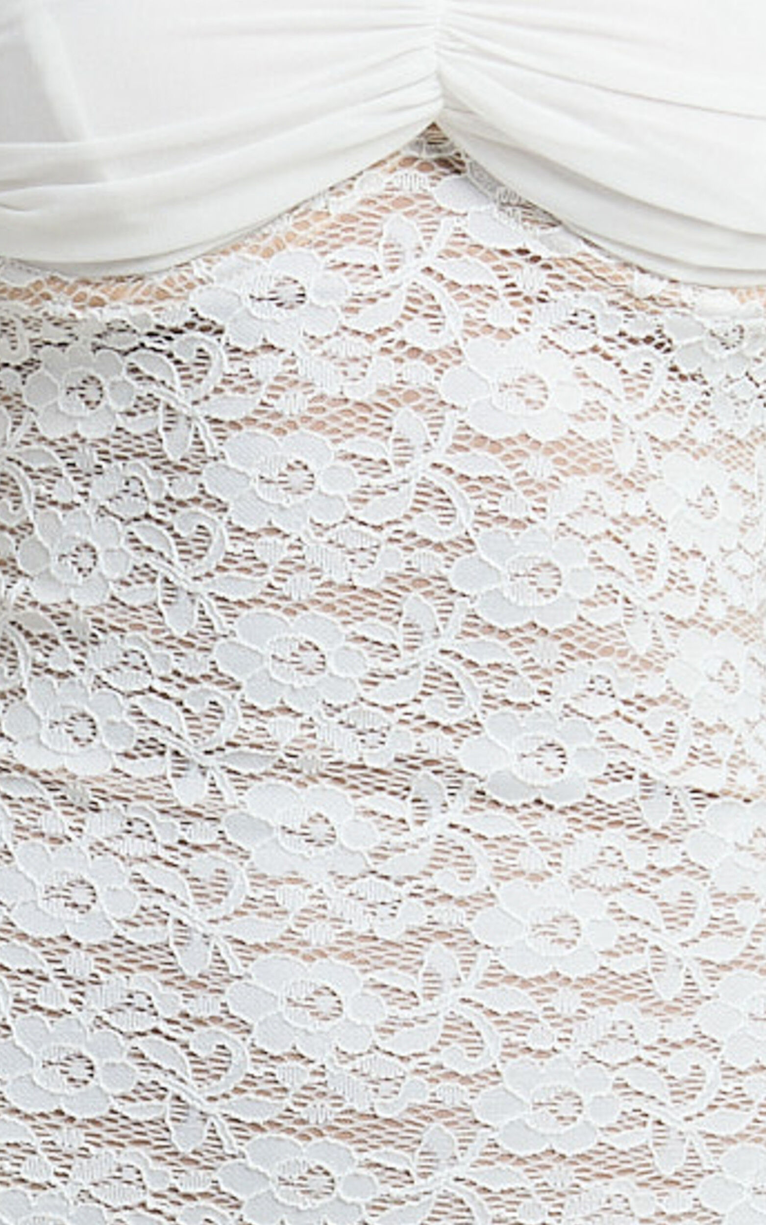 Herlyn Mini Dress - Contrast Bust Lace Bodycon Dress in White