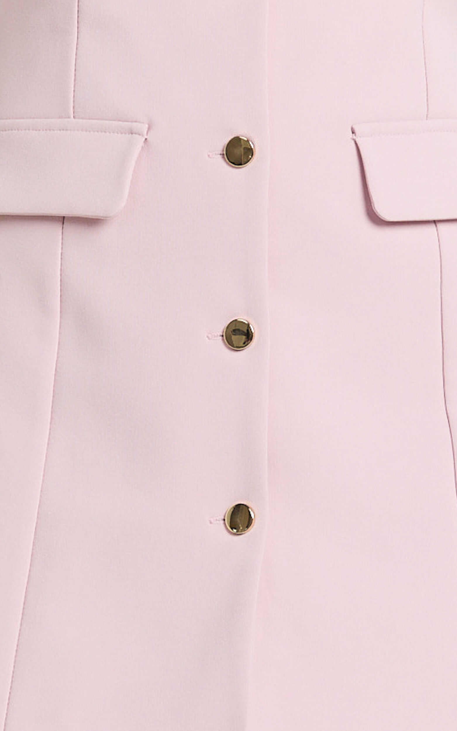 Kenna Mini Dress - Square Neck Button Down Mini Dress in Pink