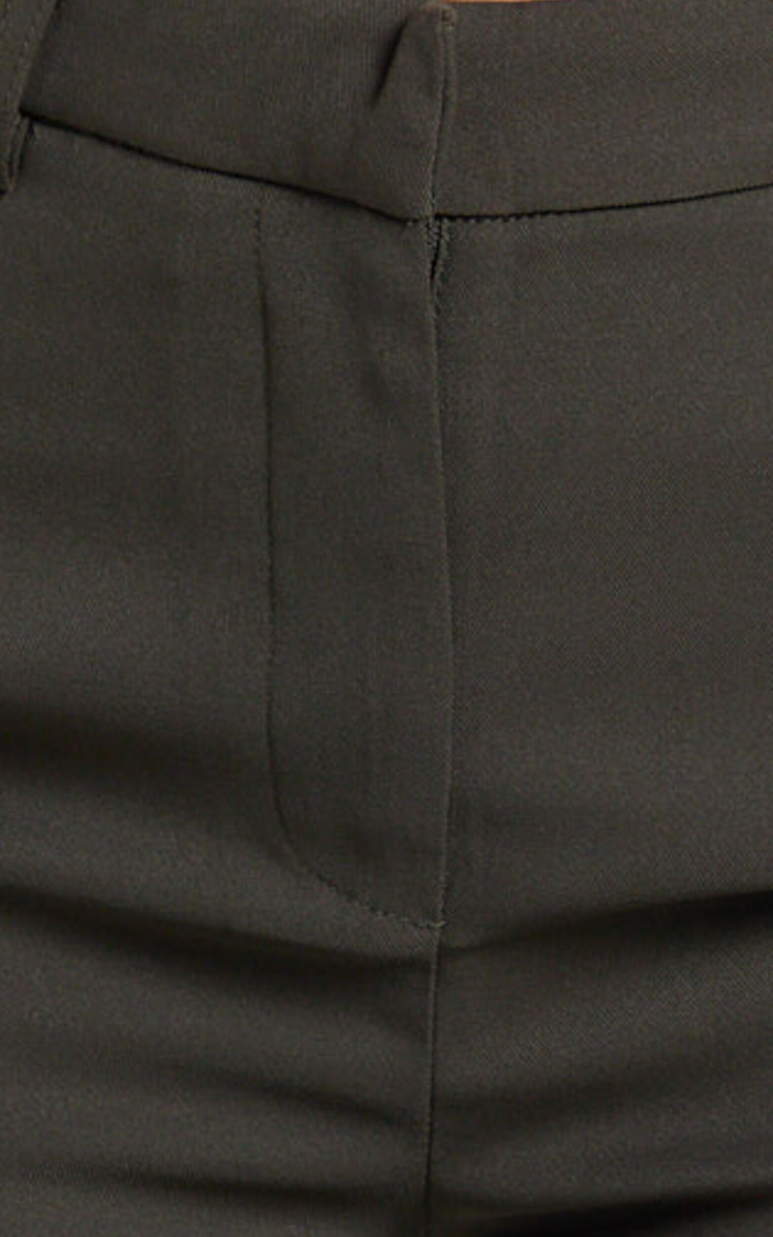 Lorena Pants - Low Rise Slim Straight Leg Pants in Dark Brown