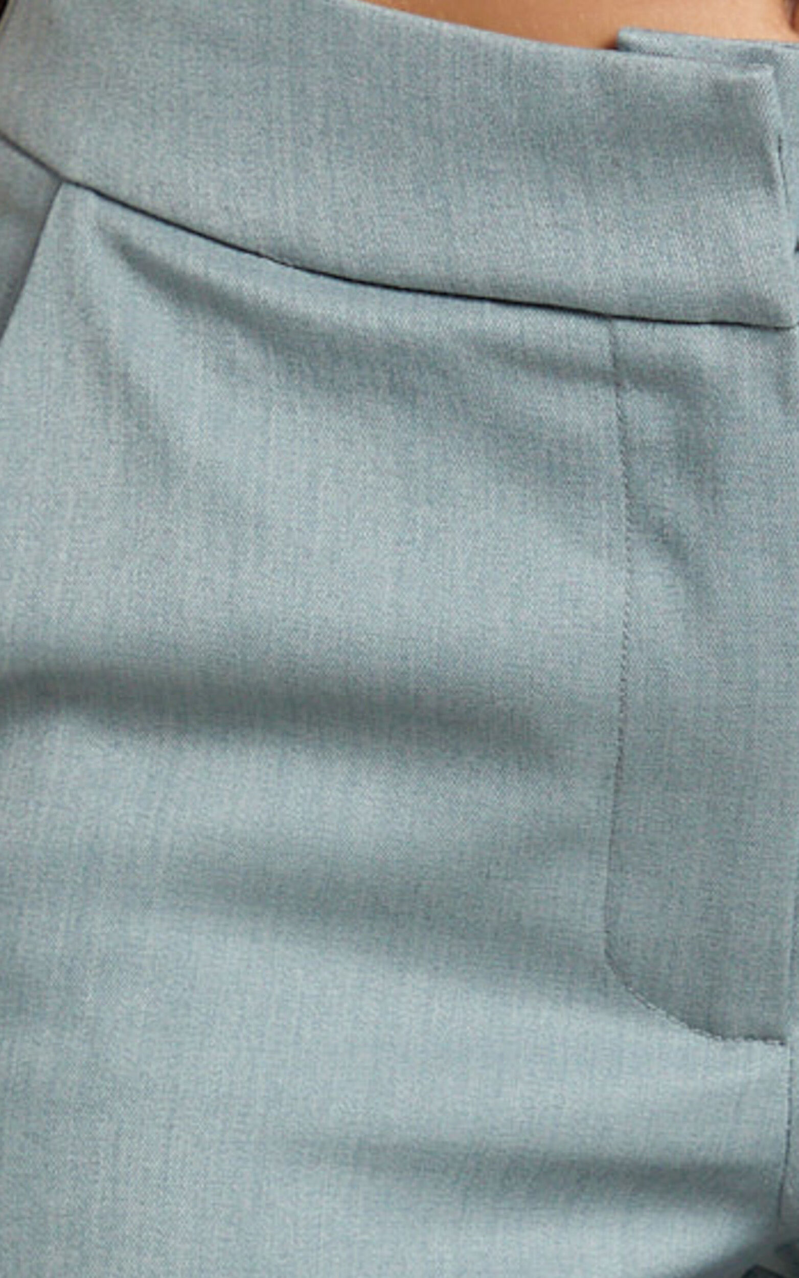 Willow Pants - Cropped Straight Leg Mid Rise Trouser Pants in Grey