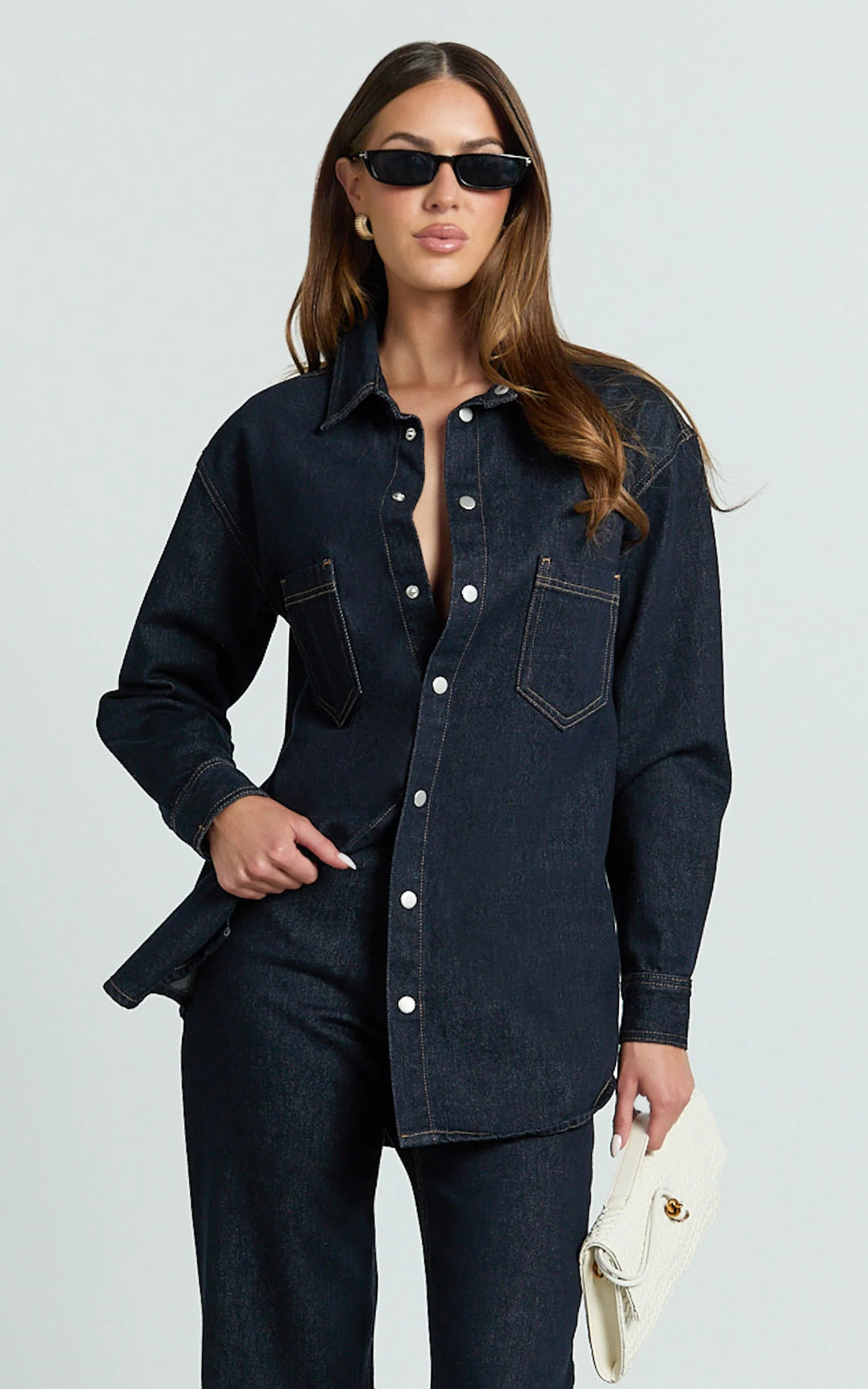 Faharra Shirt - Recycled Cotton Denim Shirt in Raw