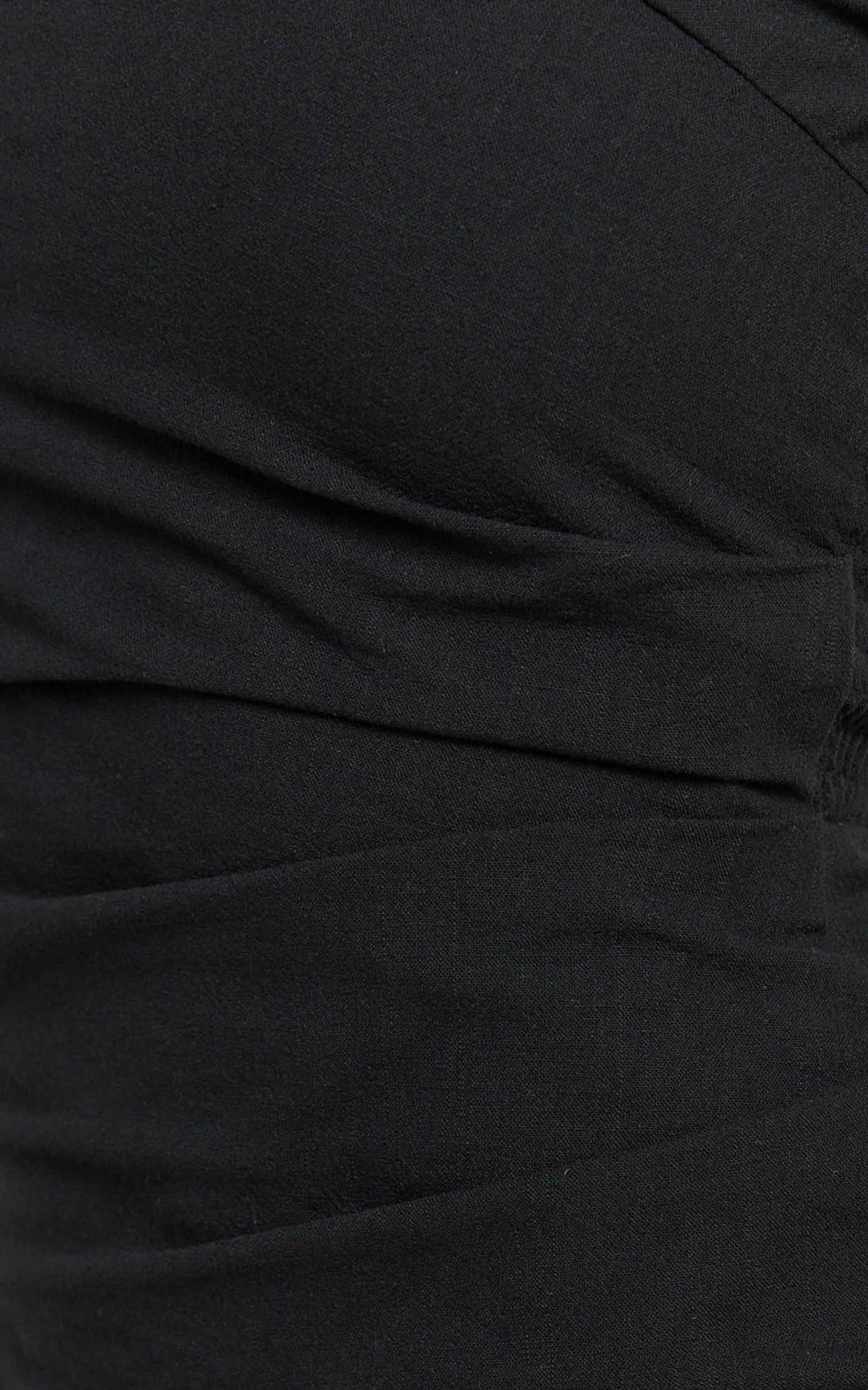 Murray Midi Dress - Deep U Halter Neck Dress in Black