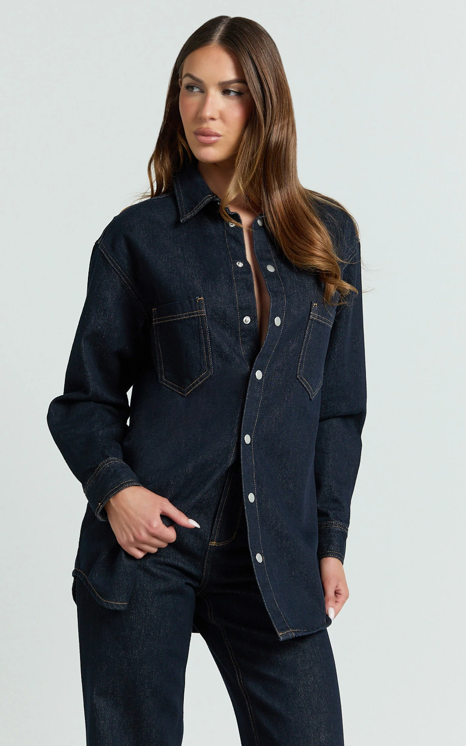 Faharra Shirt - Recycled Cotton Denim Shirt in Raw