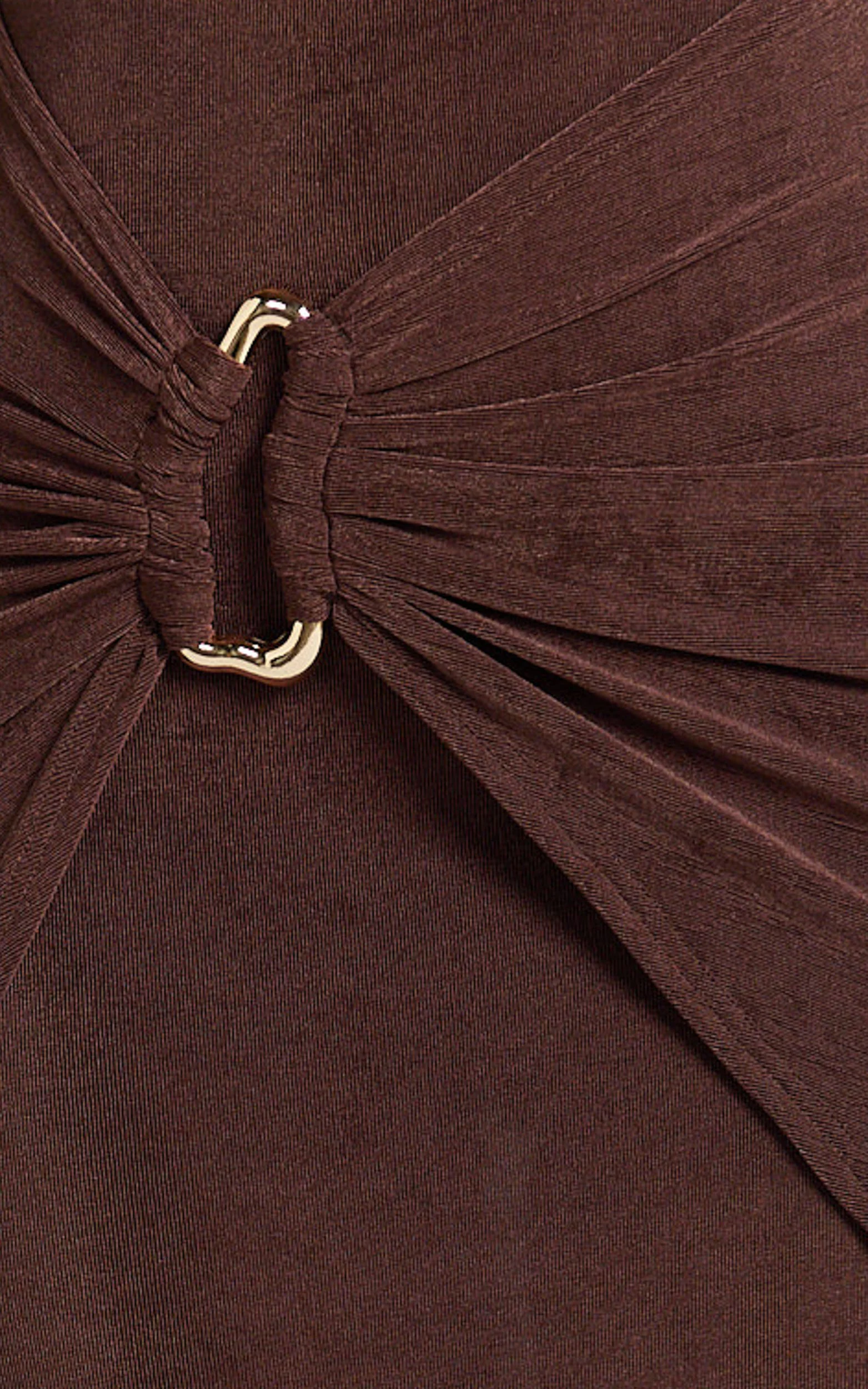 Maxime Maxi Dress - Long Sleeve Twist Front Dress in Chocolate