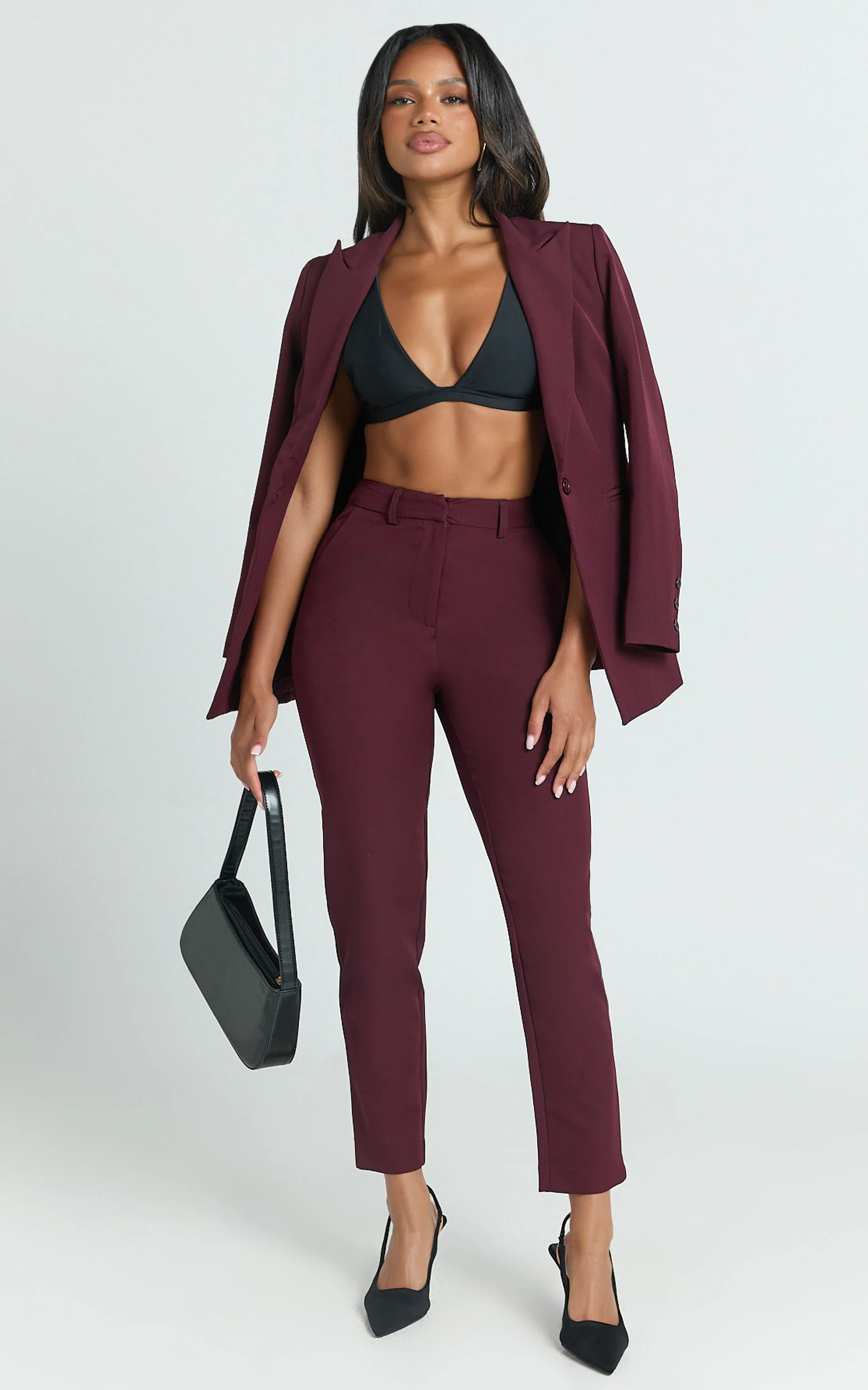 Hermie Blazer - Single Breasted Blazer in Wine
