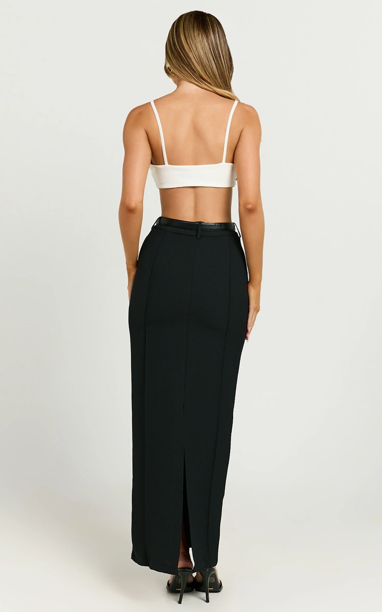 Stella Maxi Skirt - High Waisted Pencil Skirt in Black
