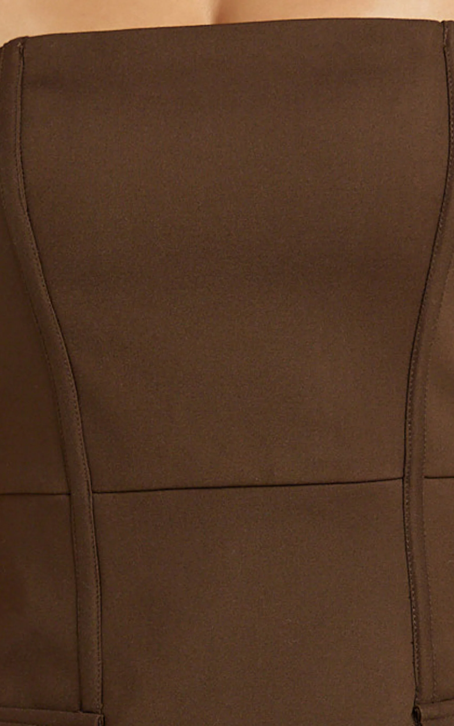 Octavia Mini Dress - Strapless A Line Wrap Skirt Dress in Chocolate