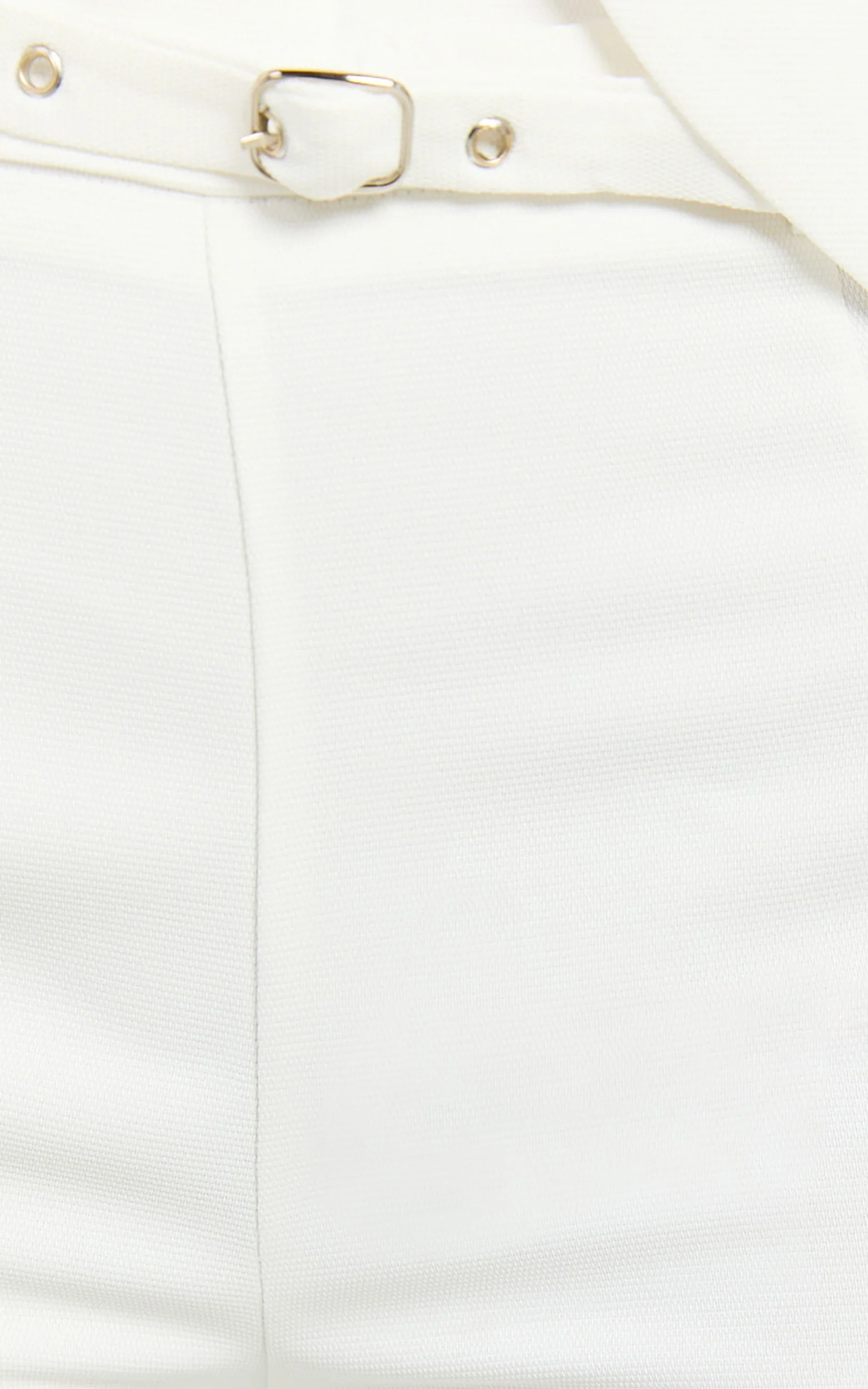 Romeo Pants - Straight Leg Mid Waist Tailored Pants in White