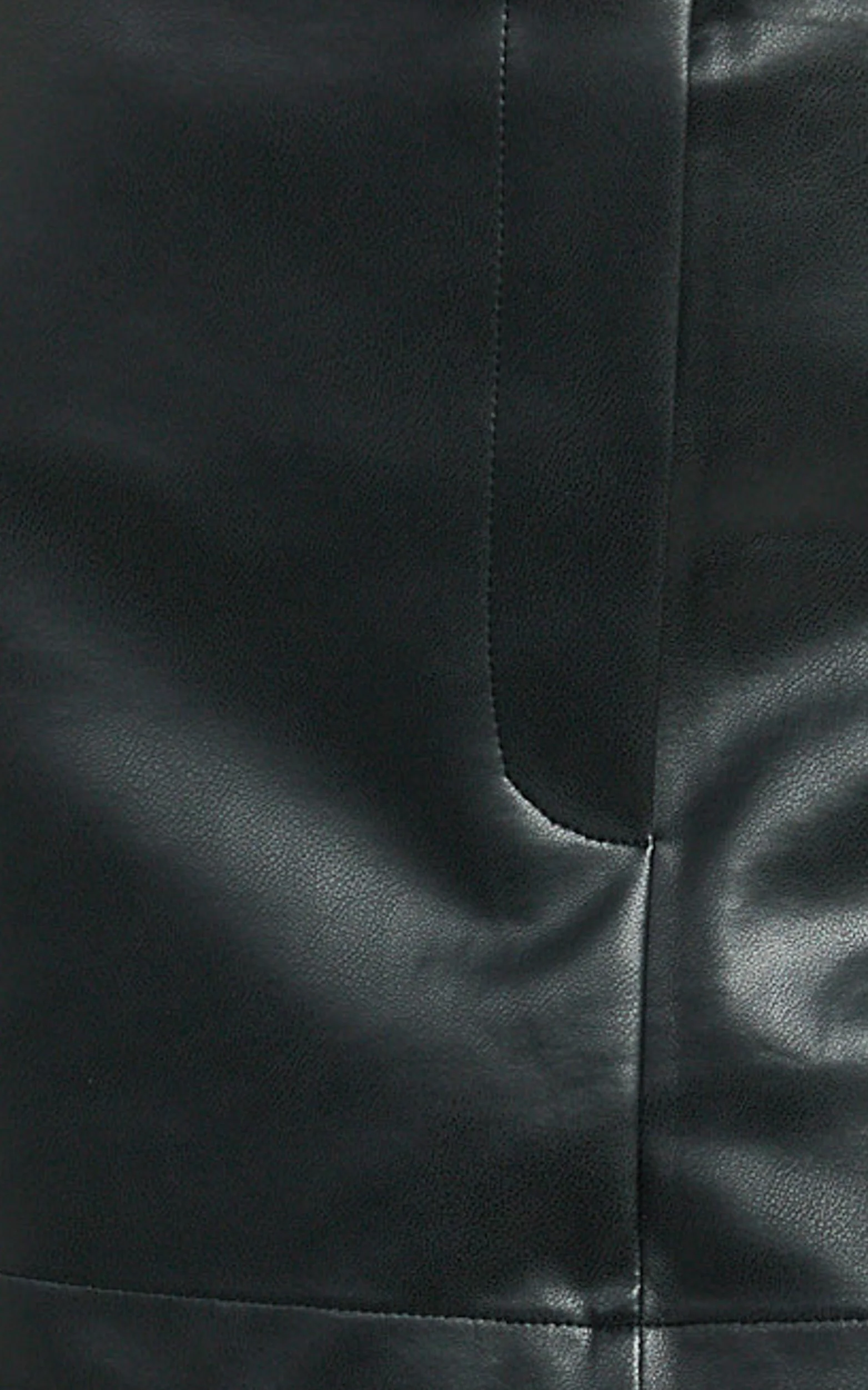 Heather Skort - Low Waisted Faux Leather Micro Skort in Black