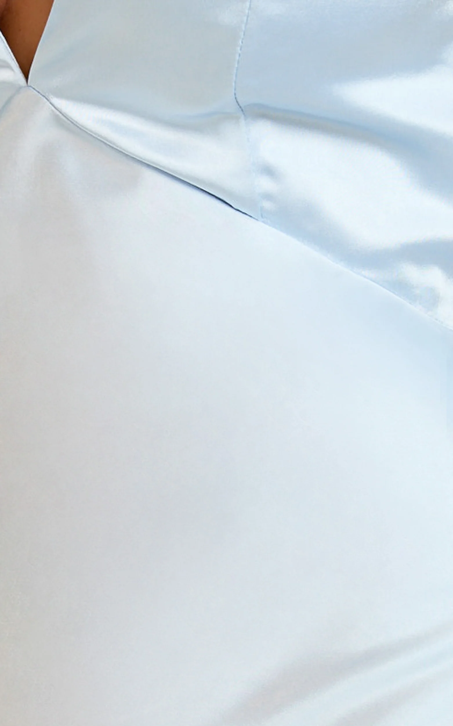 Quincy Maxi Dress - Satin Slip Dress in Sky Blue