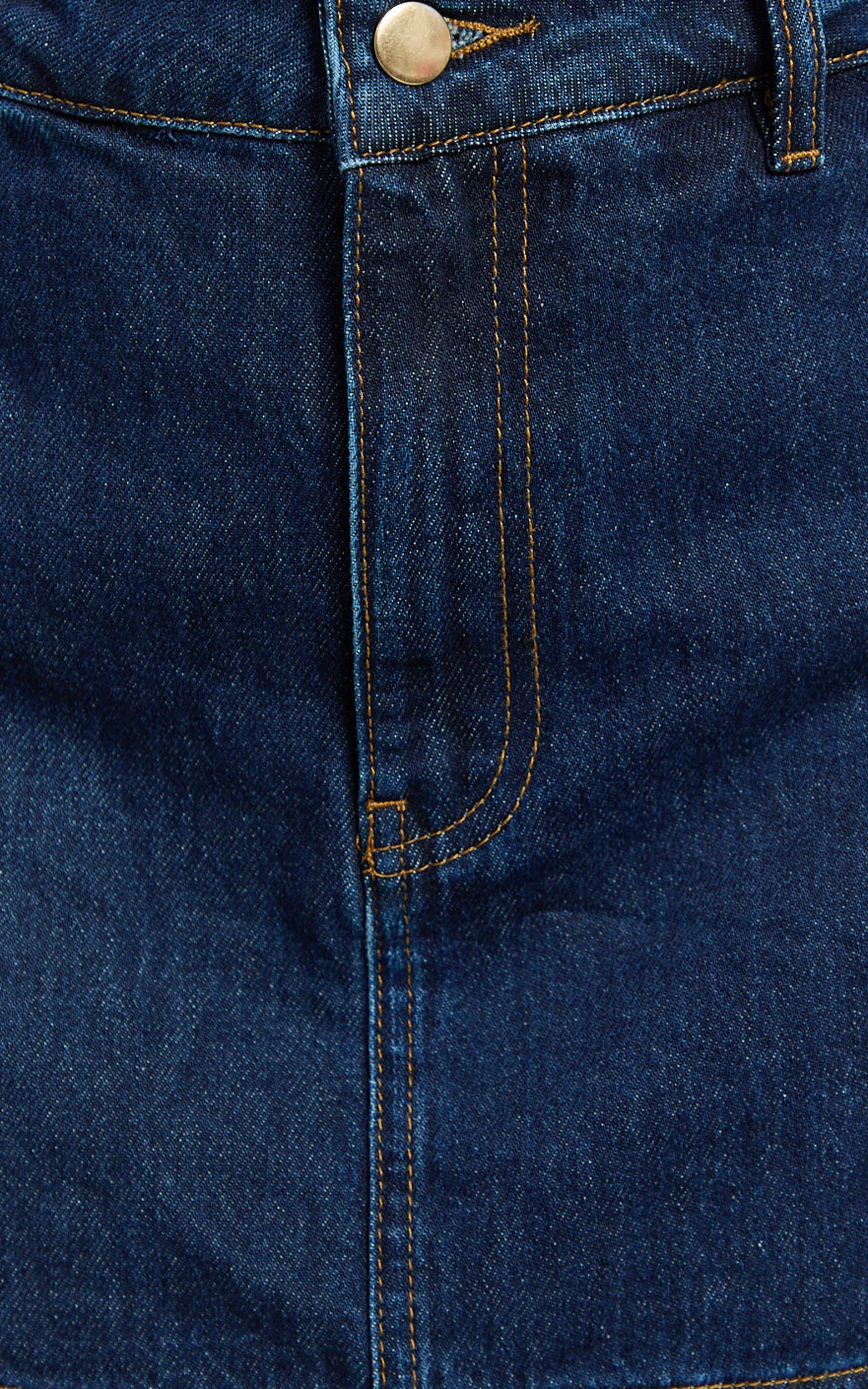 Walton Skort - Mid Waisted Recycled Denim Skort in Indigo Wash