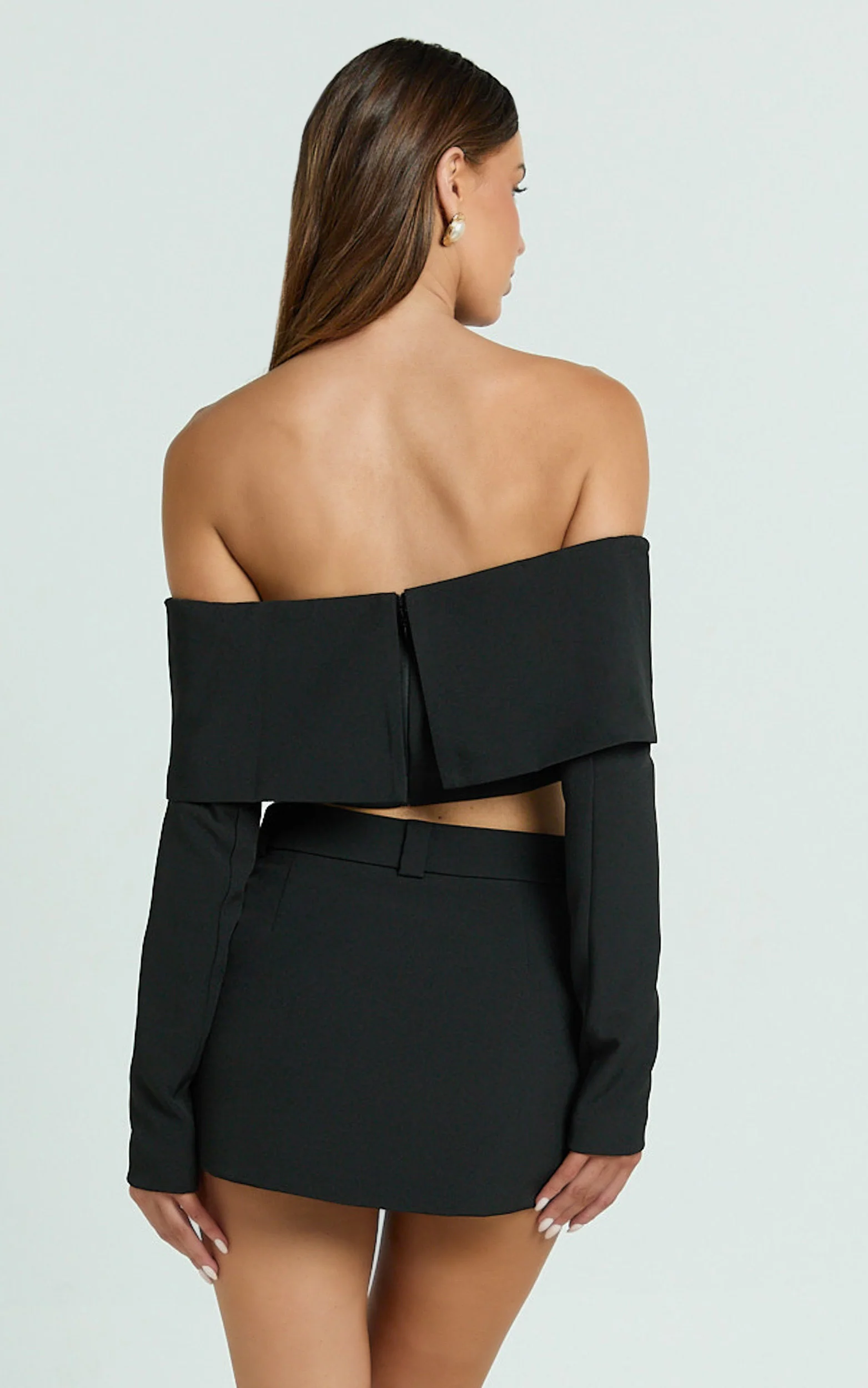 Ursula Mini Skirt - Structured Tailored Skirt in Black