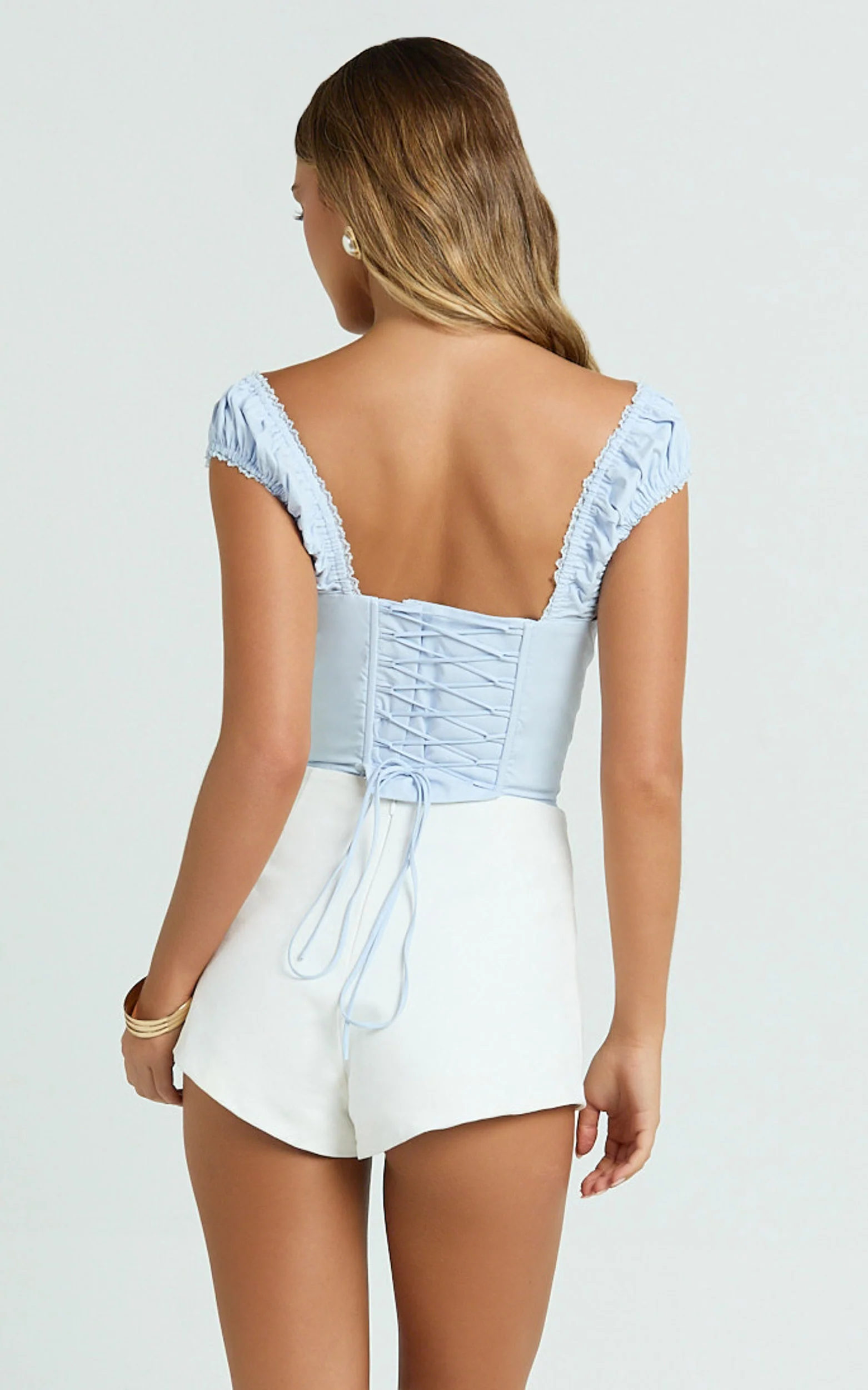 Charlotte Top - Cap Sleeve Top in Blue