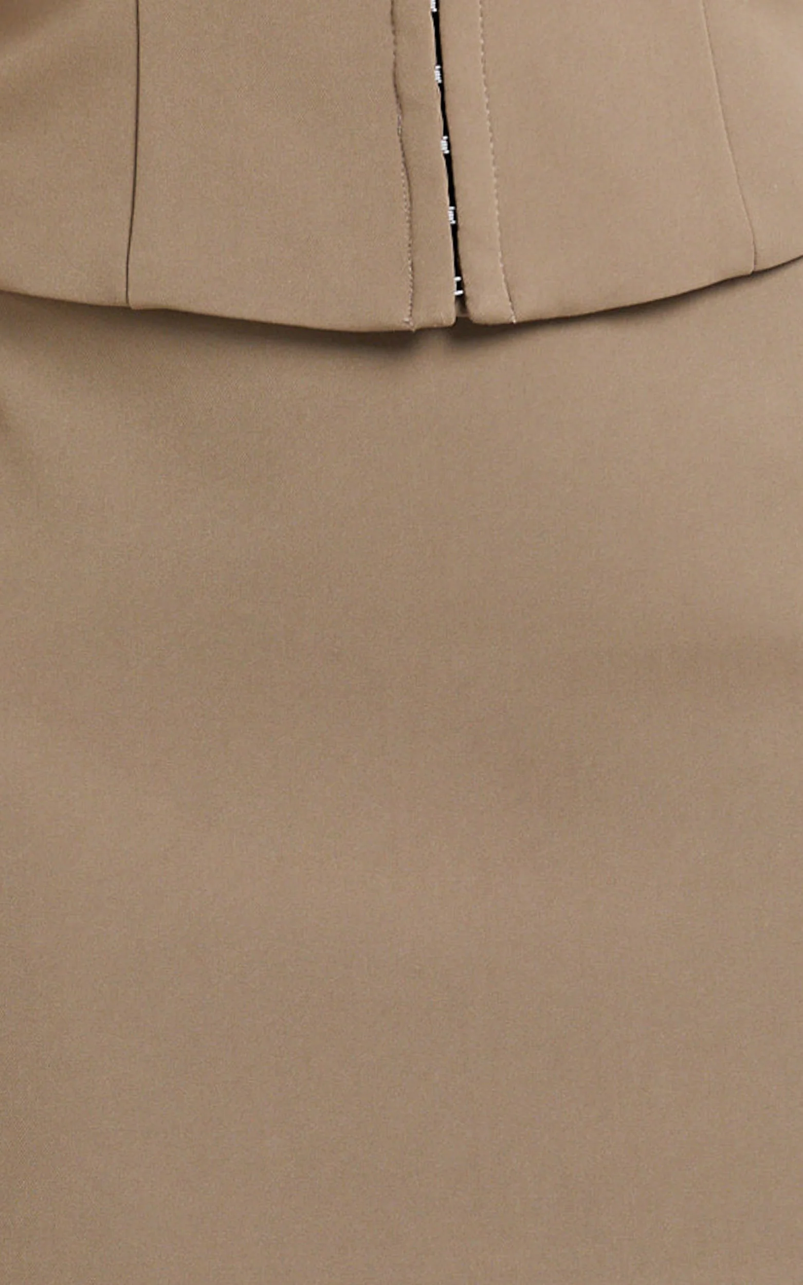 Mikey Mini Skirt - Mid Waisted Tailored A Line Skirt in Mocha