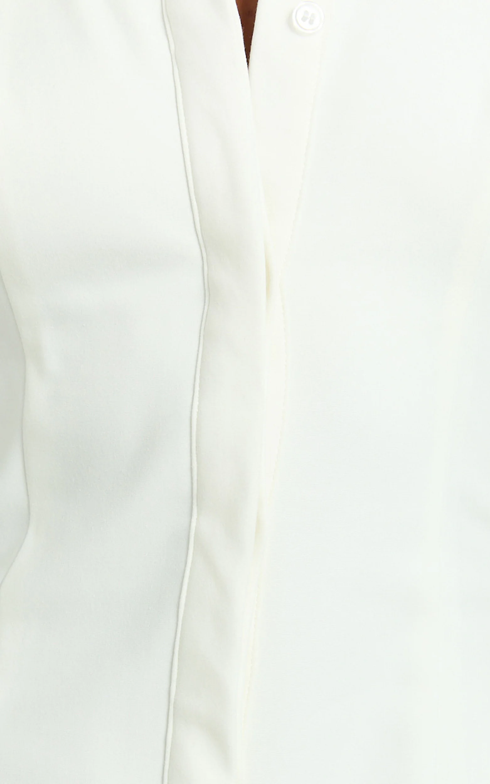 Lillibelle Midi Dress - Collared Button Down Bodycon Dress in Off White