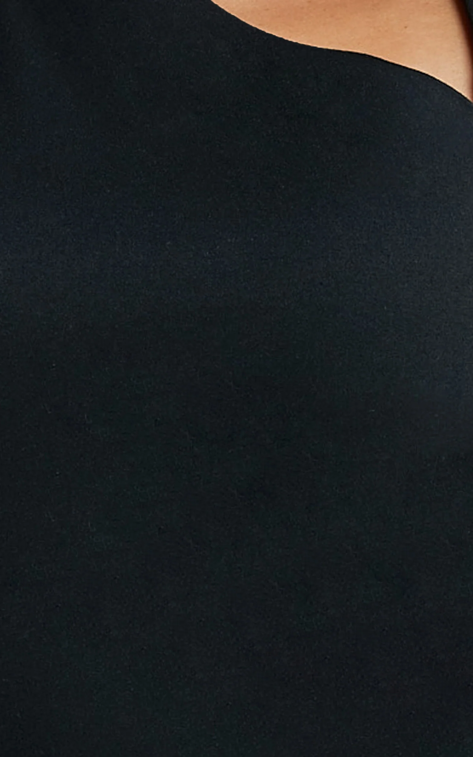 Inessa Top - Sleeveless Asymmetrical Neck Top in Black