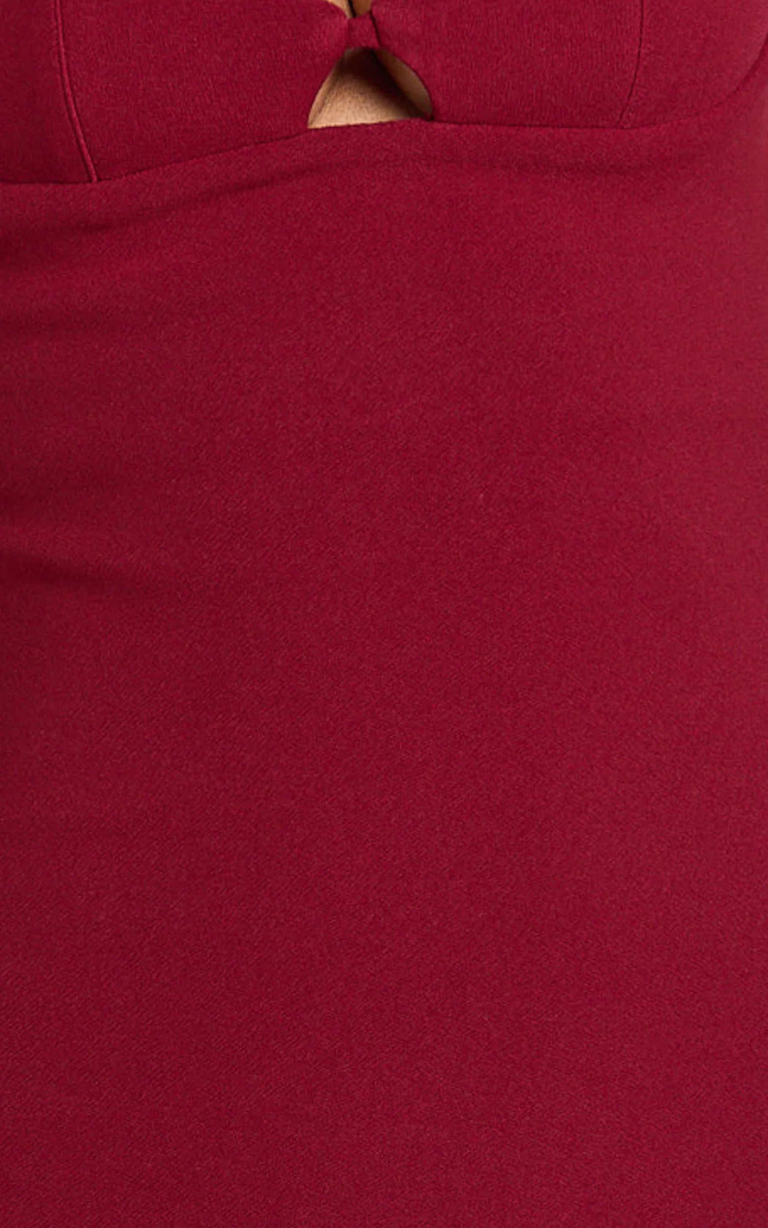 Isabelle Midi Dress - Cut Out Low Back Column Dress in Wine