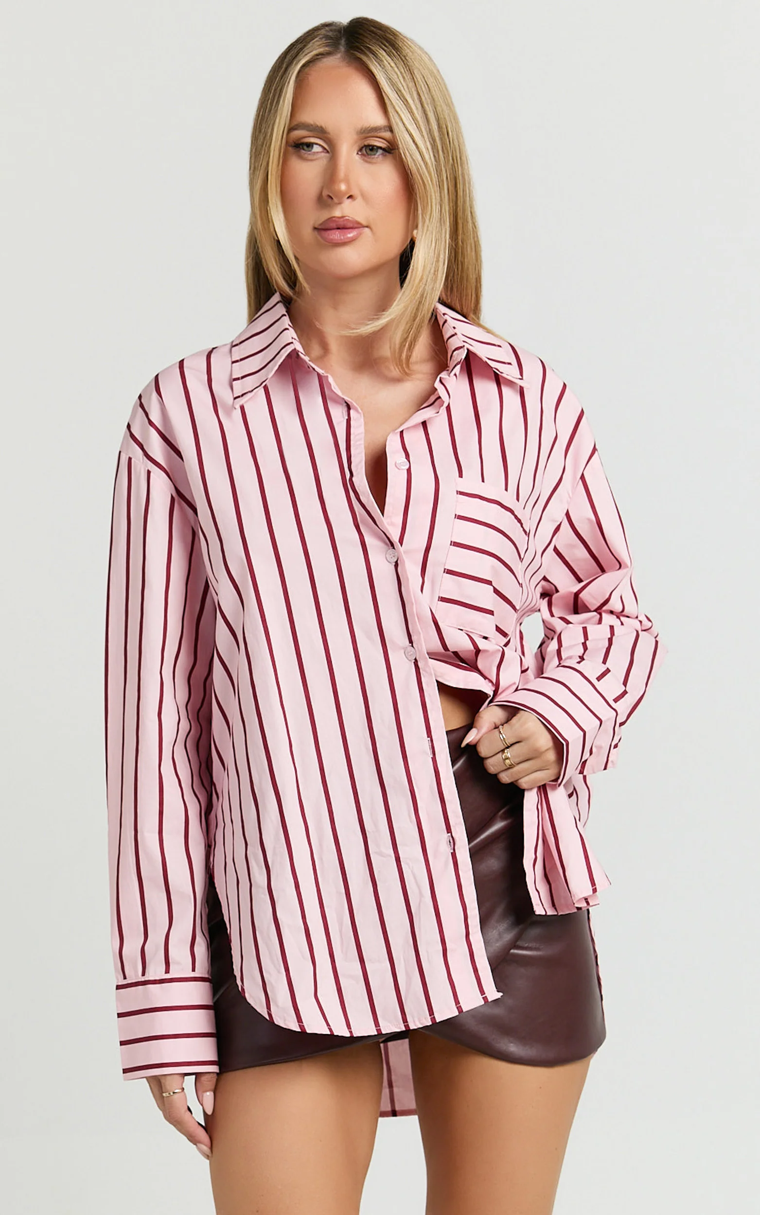 Ferzie Top - Oversized Striped Shirt in Multi