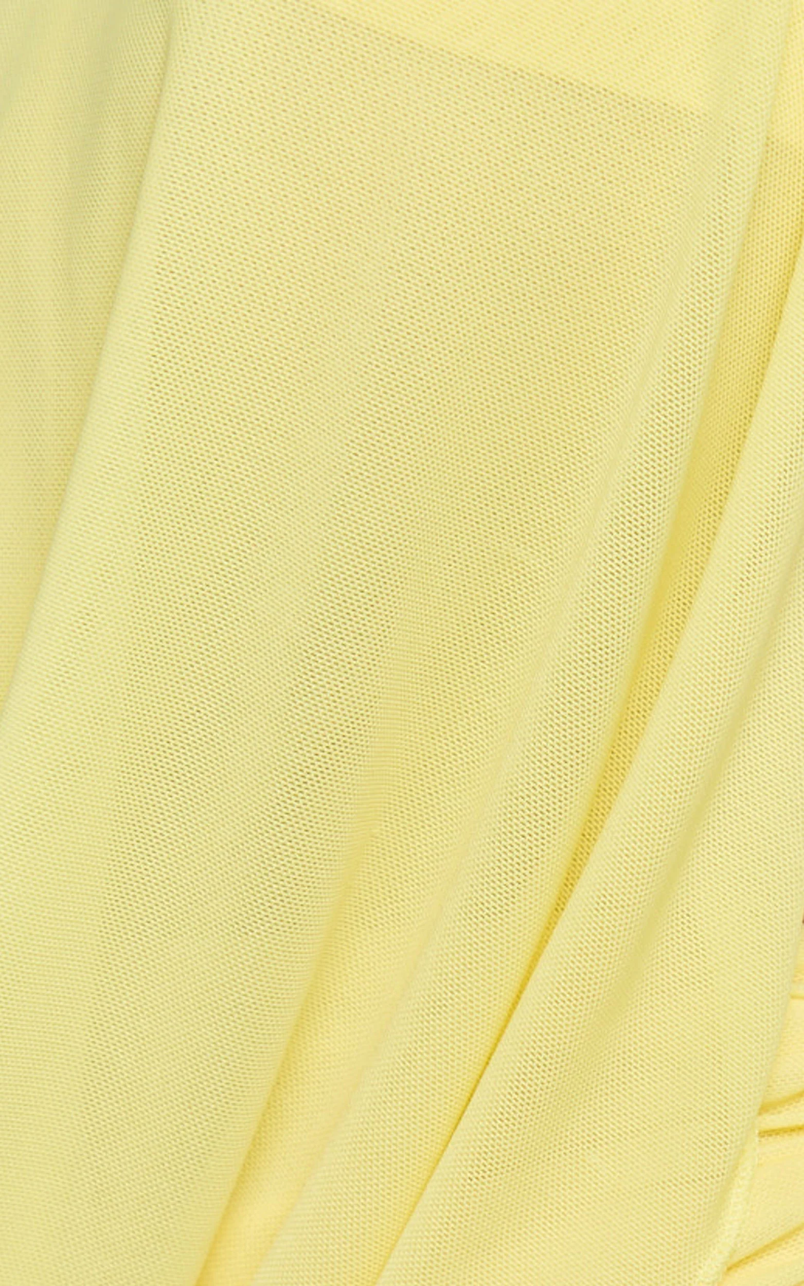 Britta Top - Cowl Neck Halter Crop Top in Lemon