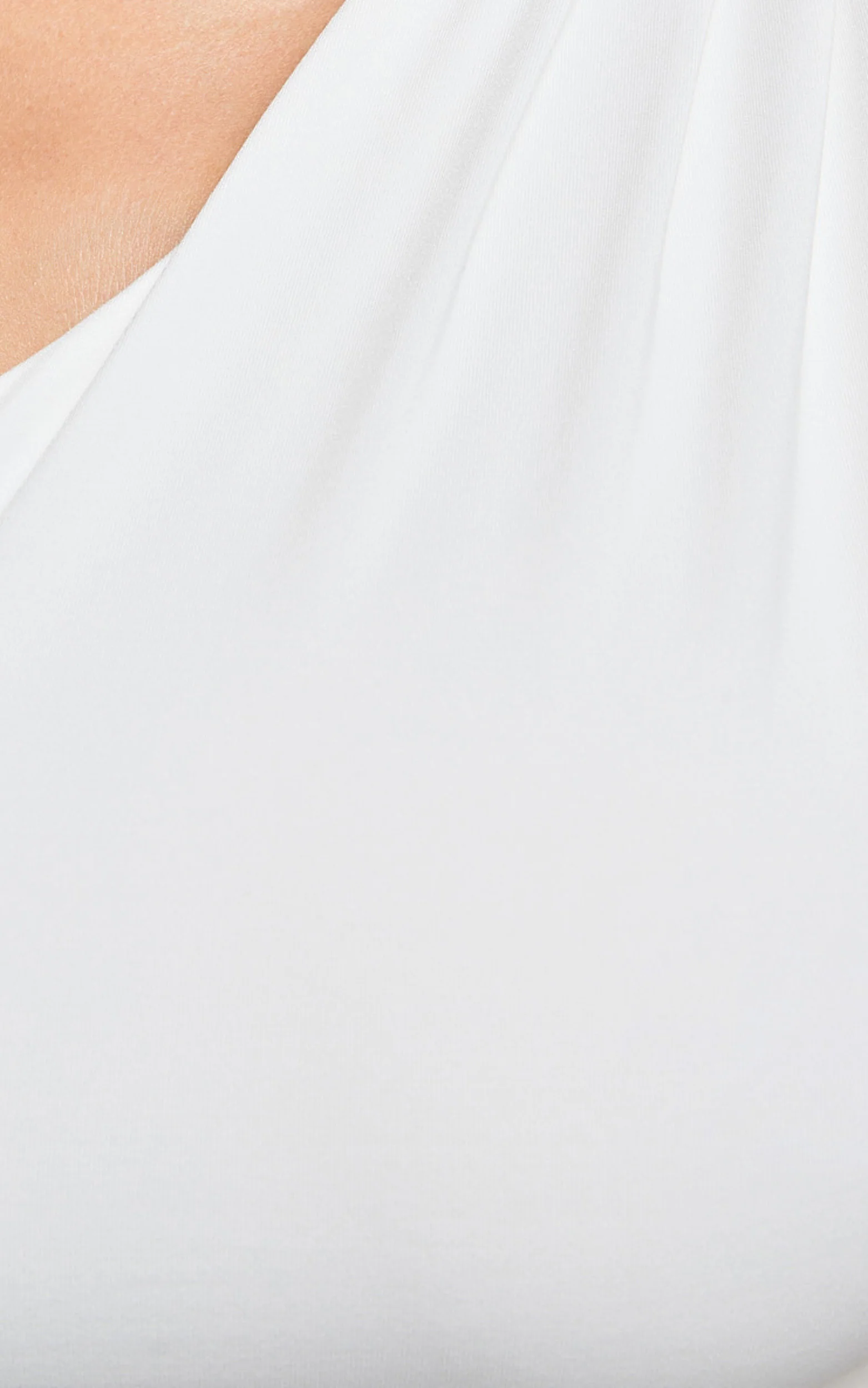 Evette Top - Jersey Gathered One Shoulder Top in Ivory