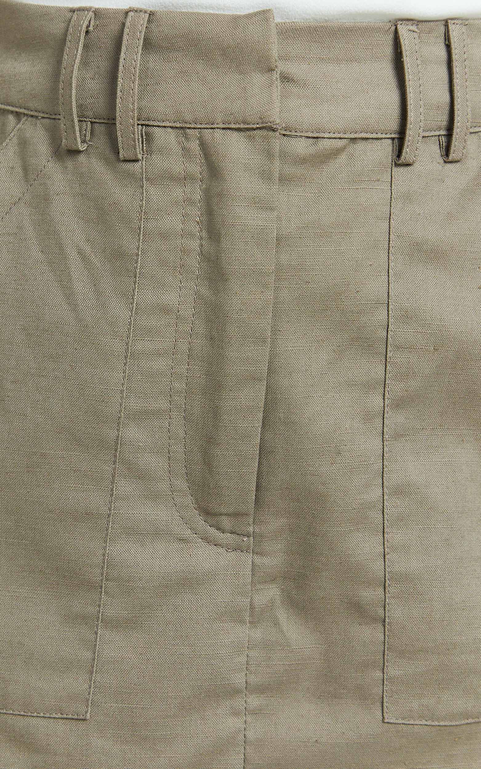 Dream Linen Blend Skort - High Waisted A Line Skort in Olive