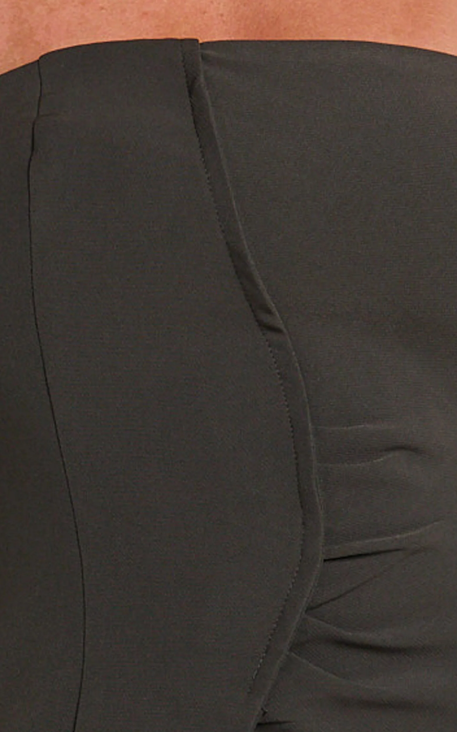 Selena Top - Longline Strapless Asymmetric Tailored Top in Chocolate