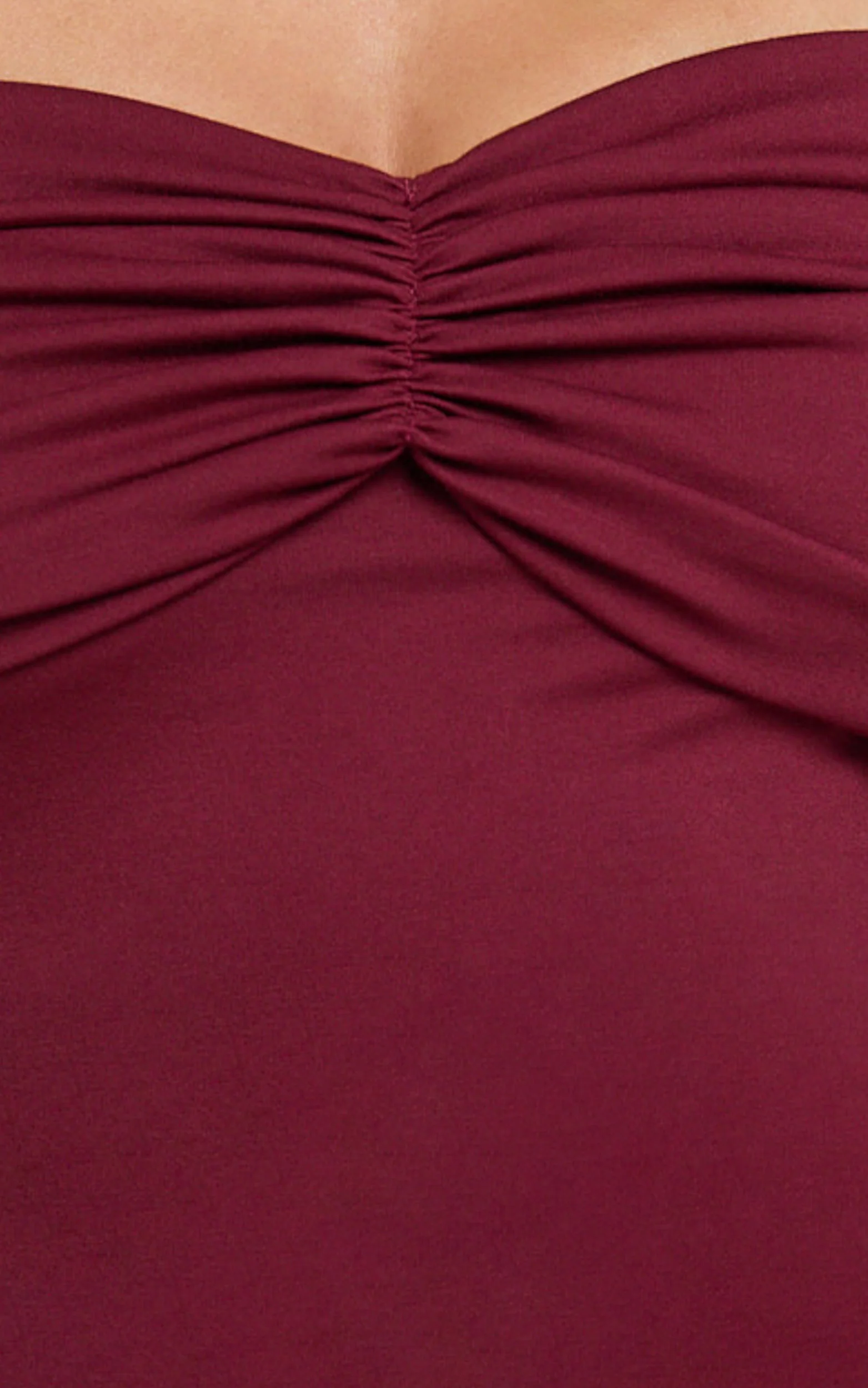 Rani Maxi Dress - Off Shoulder Long Sleeve Bodycon Dress in Wine