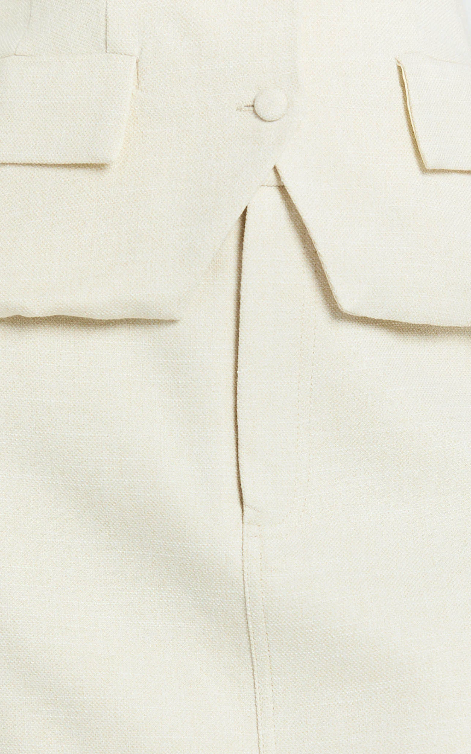 Andie Mini Skirt - High Waisted Tailored Skirt in Cream