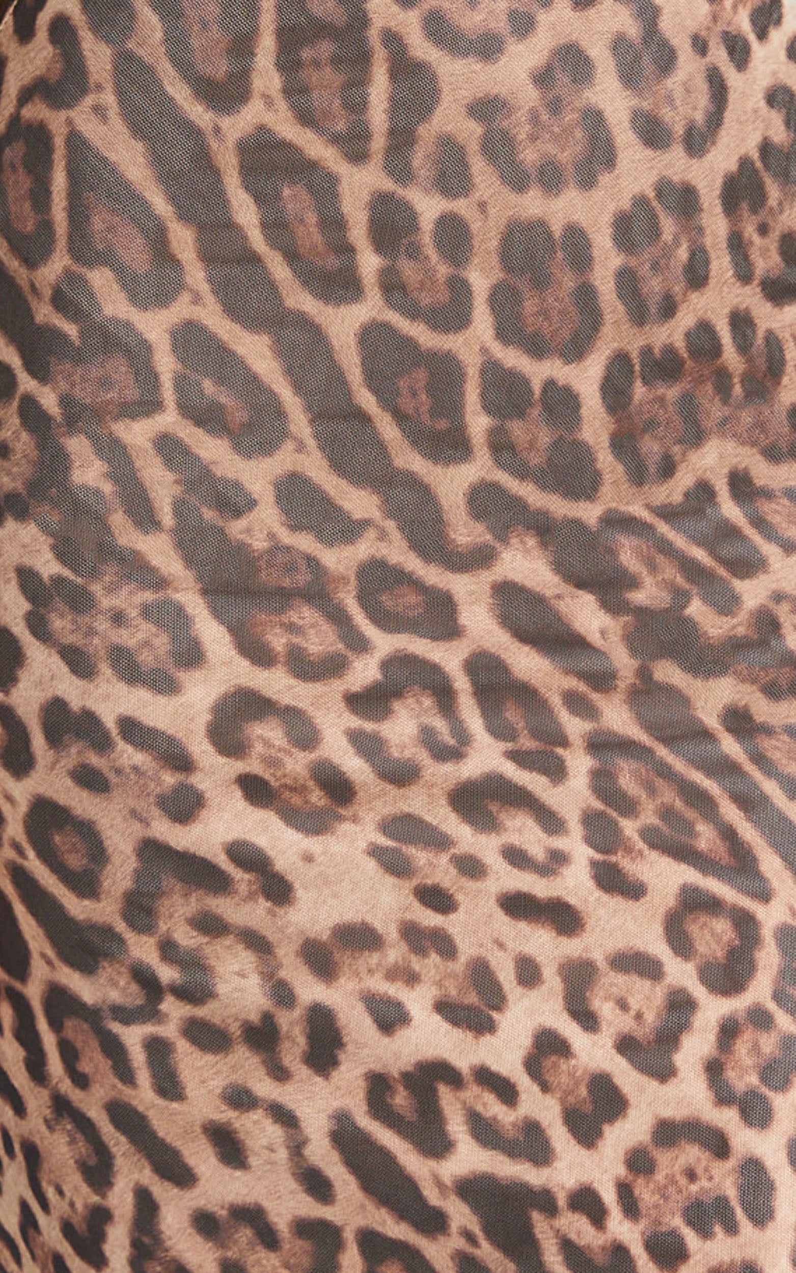 Julia Maxi Dress - Scoop Back Leopard Mesh Dress in Leopard