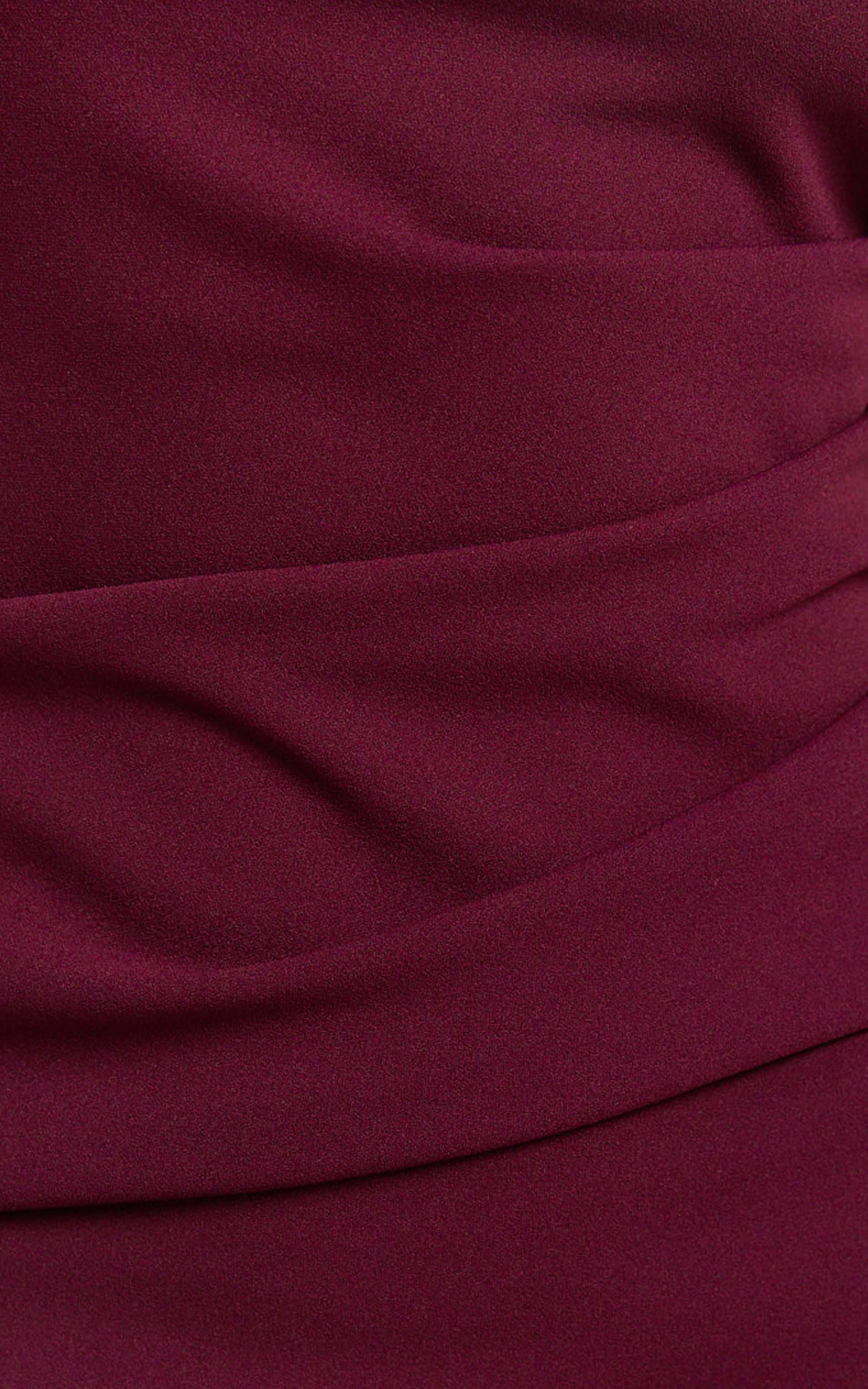 Vilma Mini Dress - One Shoulder Bodycon Dress in Wine