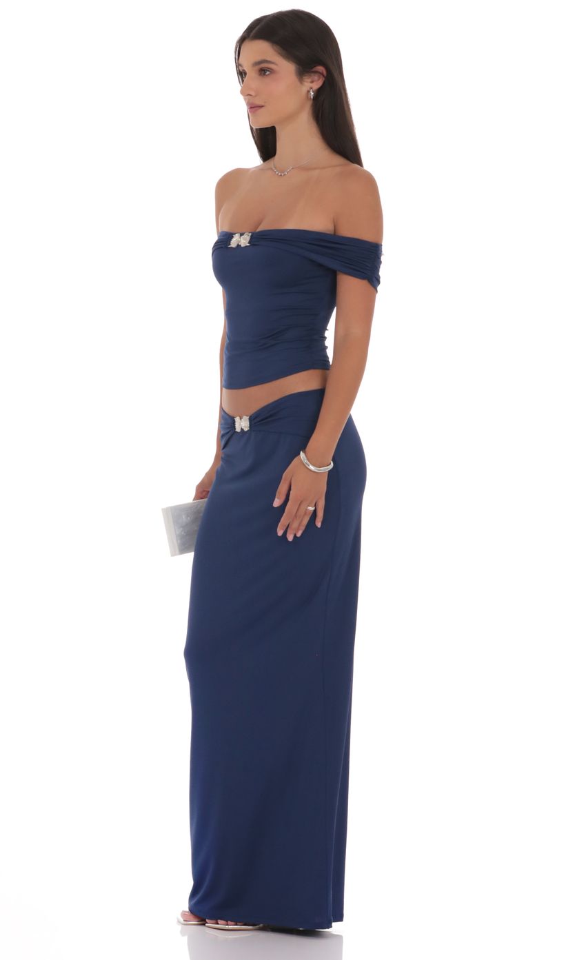 Embellished Skirt in Navy