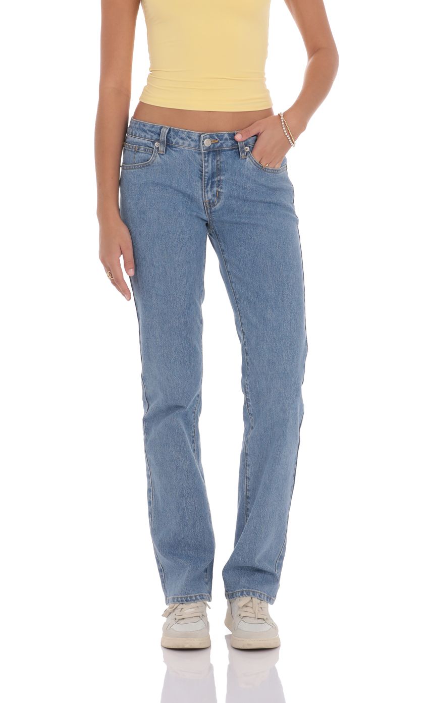 Low Rise Straight Jeans in Blue