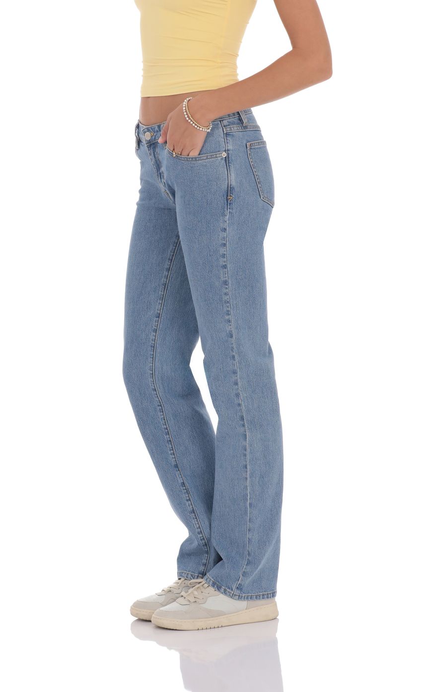 Low Rise Straight Jeans in Blue