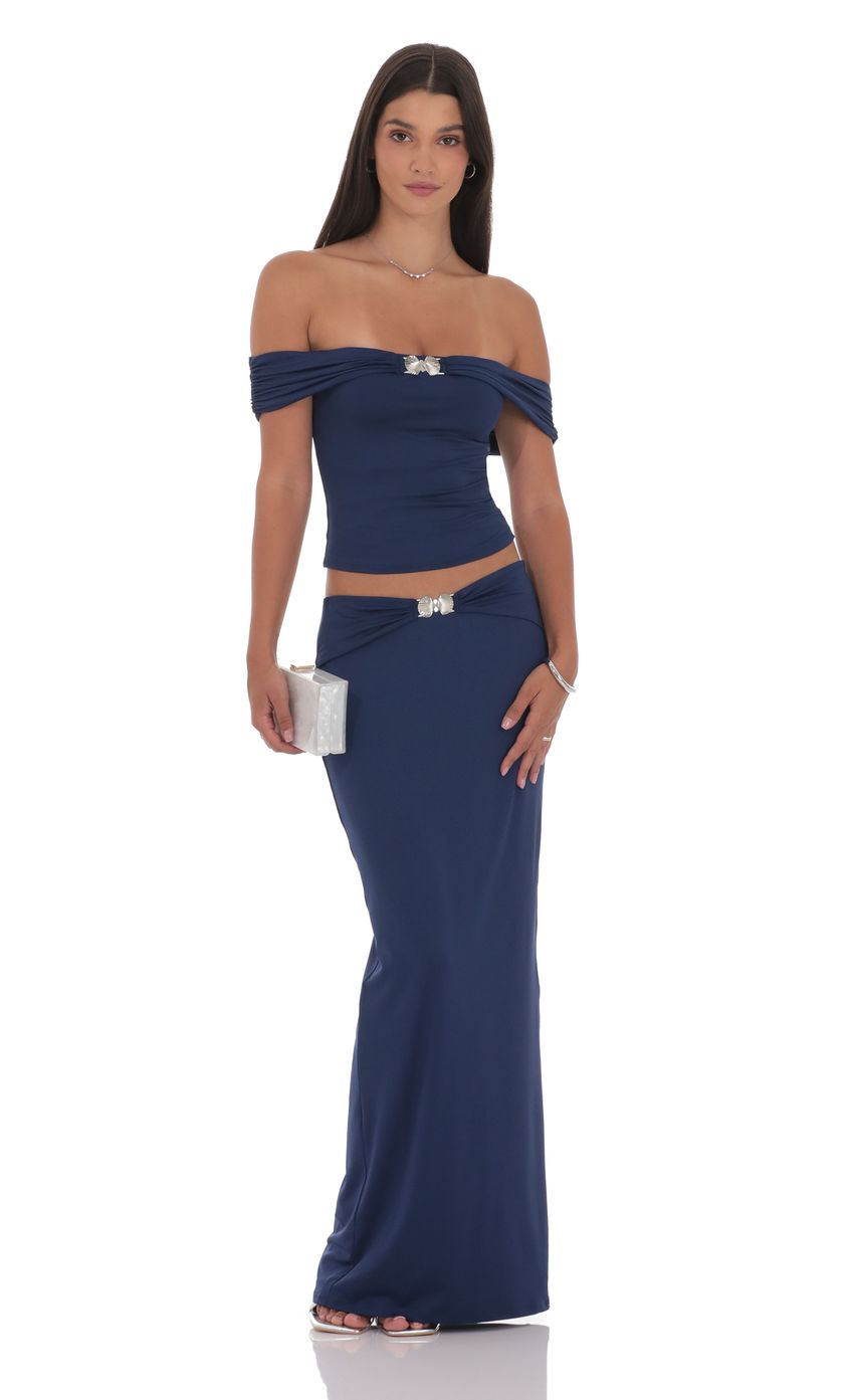 Embellished Skirt in Navy