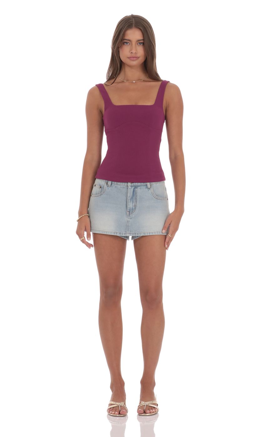 Back Bow Top in Magenta