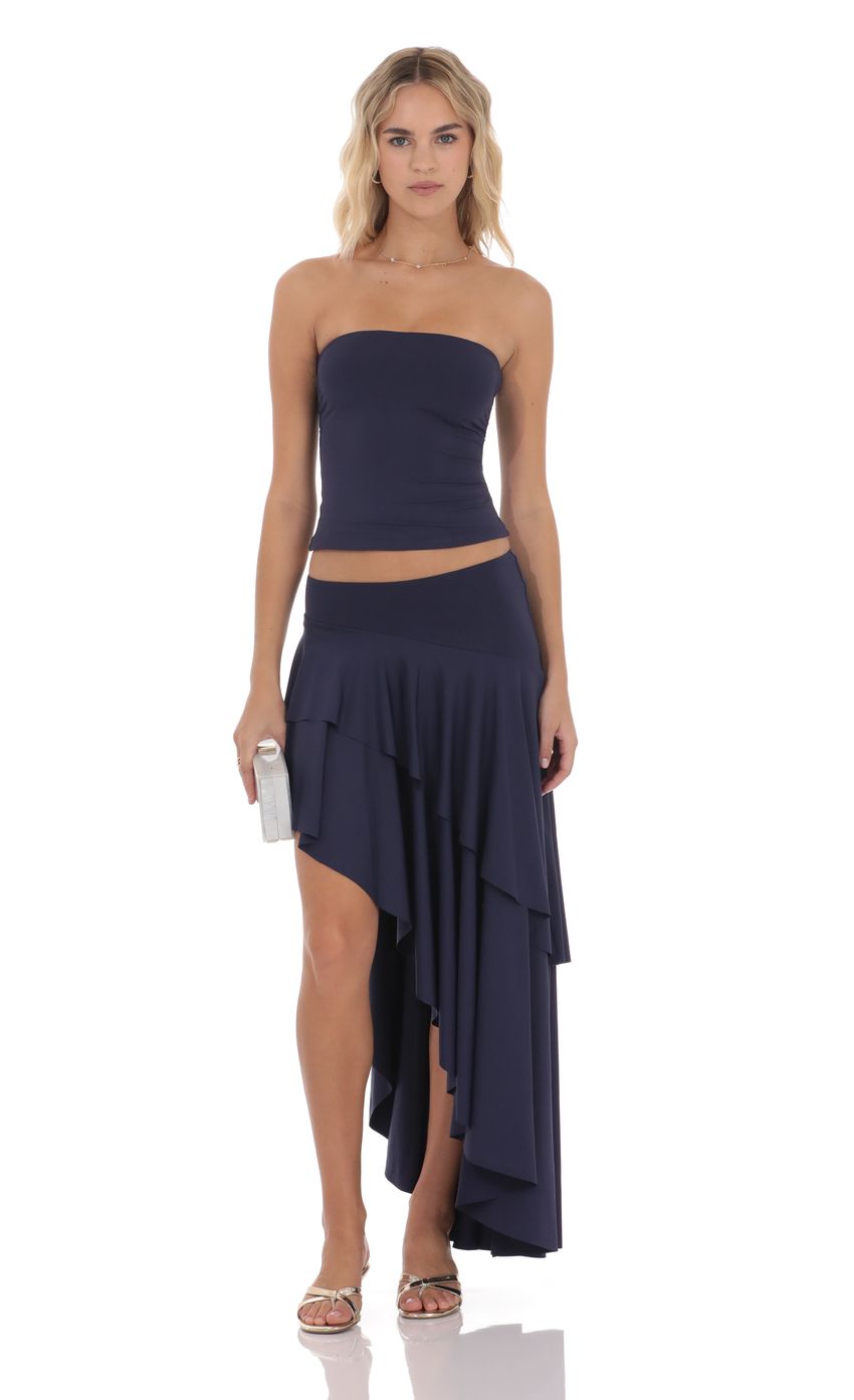 Ruffle Two Piece Set in Purple