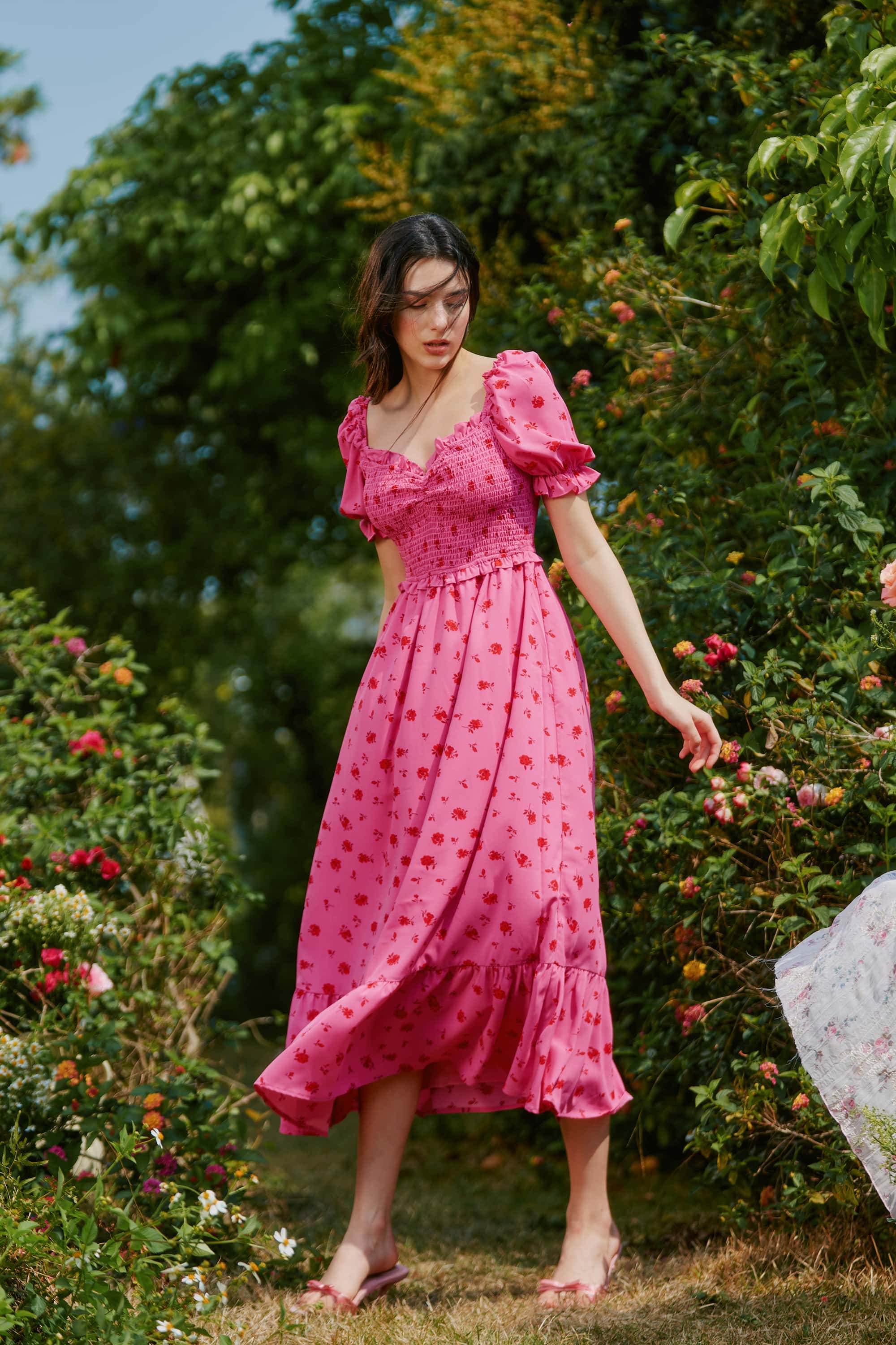 Valencia Smocked Bodice Ruffled Dress