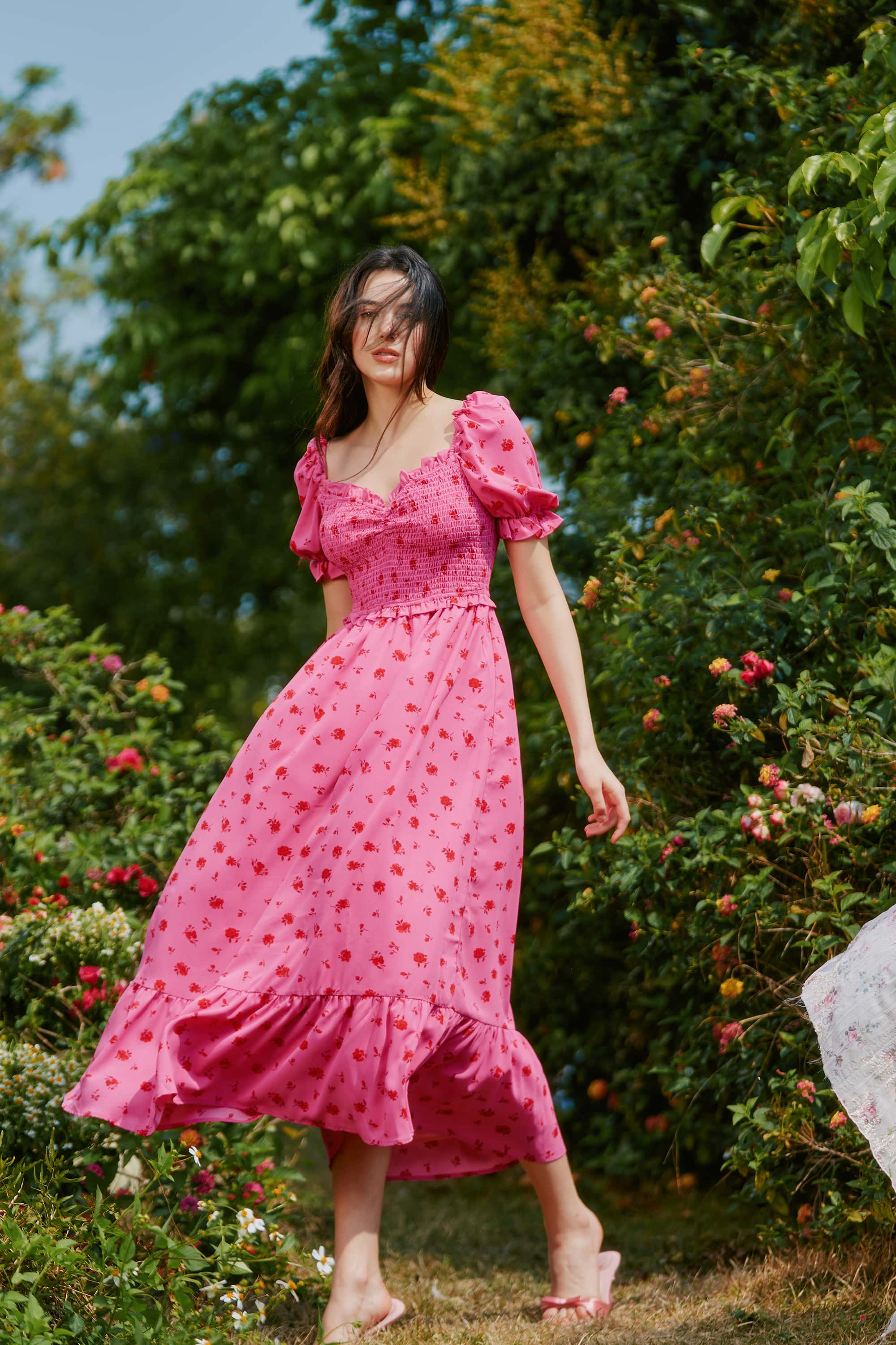 Valencia Smocked Bodice Ruffled Dress