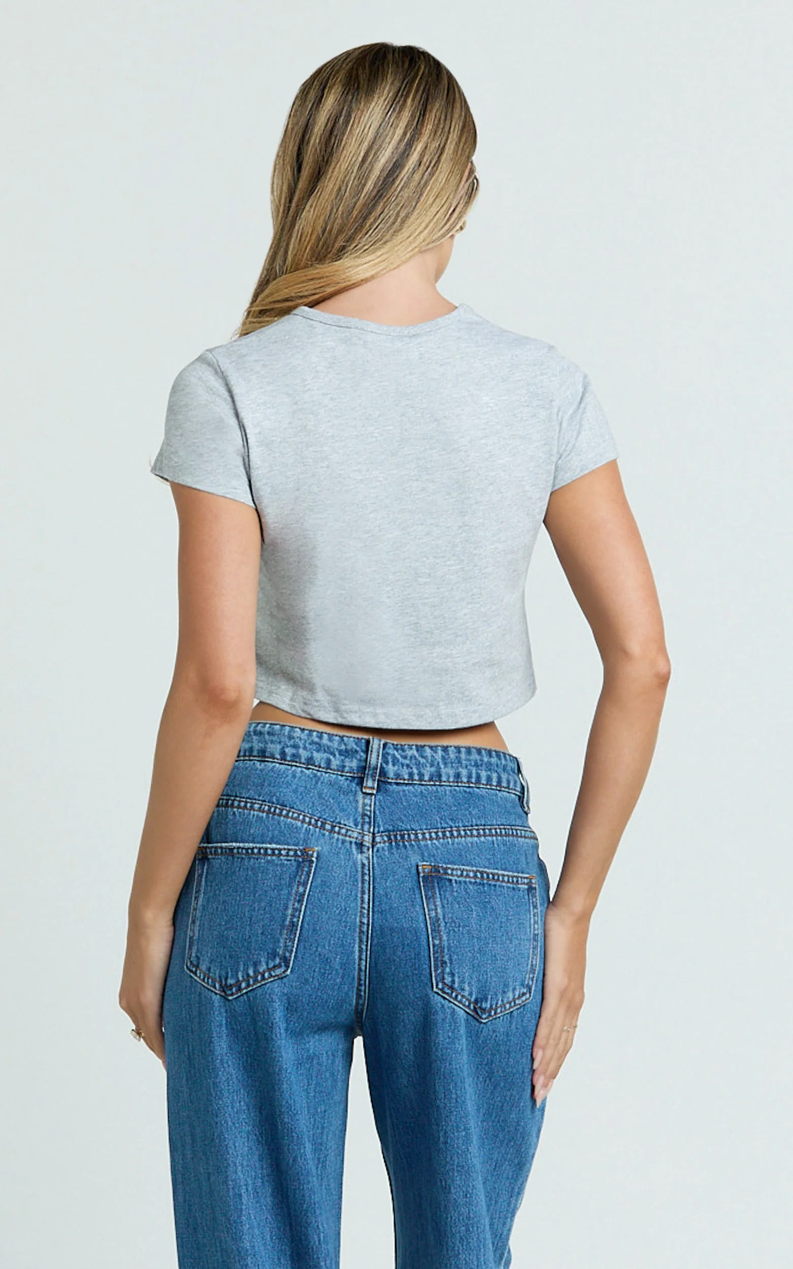 Danzel Top - Boxy Fit Cap Sleeve Crop Top in Grey