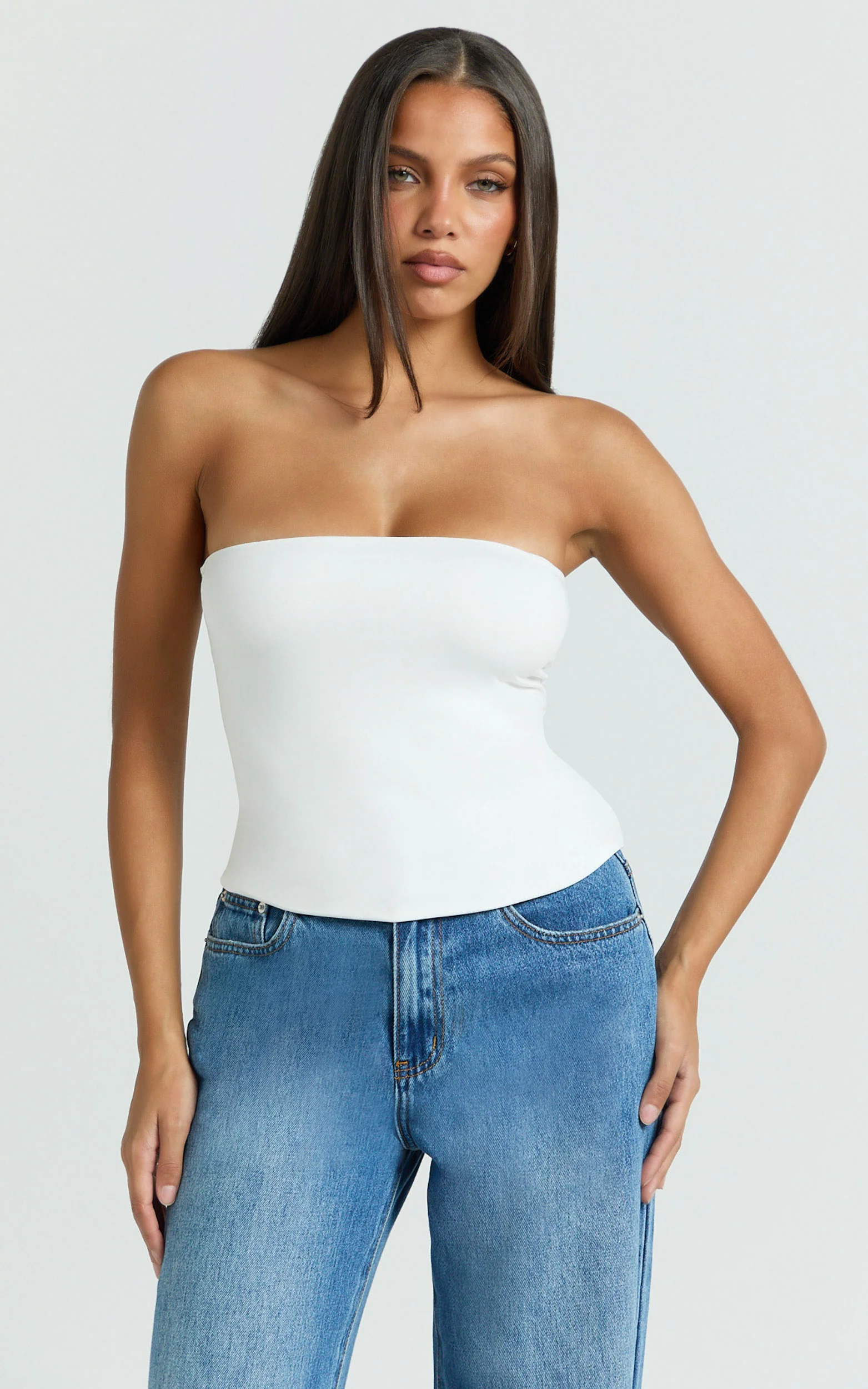 Toni Top - Strapless Tube Top in White