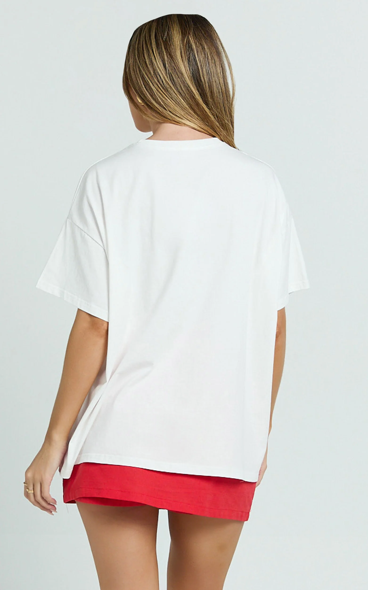 Aimee Top - Oversized Horse Print Tee in White